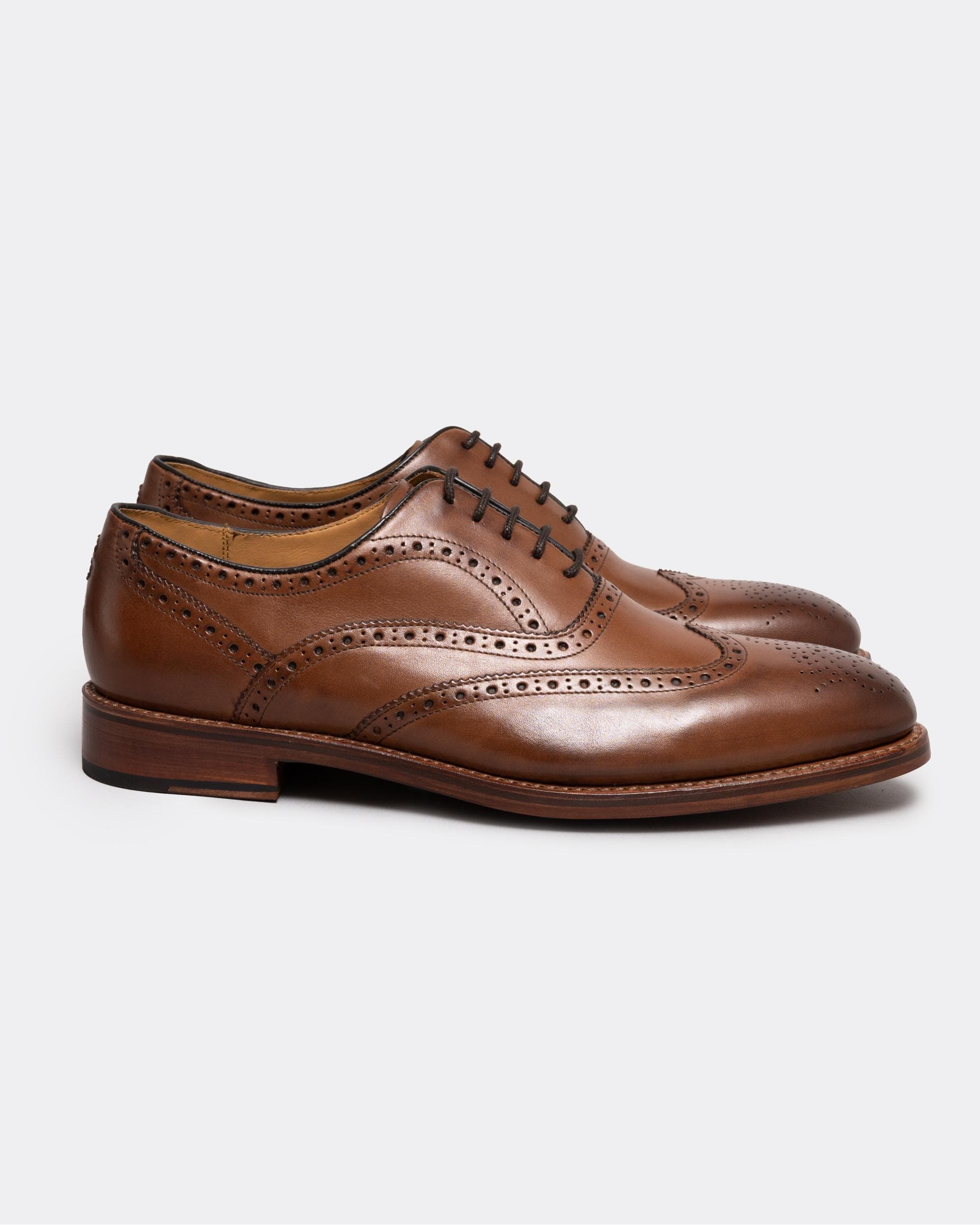 Oliver Sweeney Aldeburgh Mens Leather Brogue - Dark Tan - Image 3