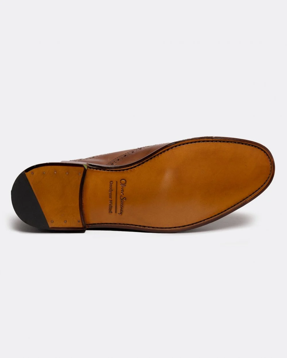 Oliver Sweeney Aldeburgh Mens Leather Brogue - Dark Tan - Image 5