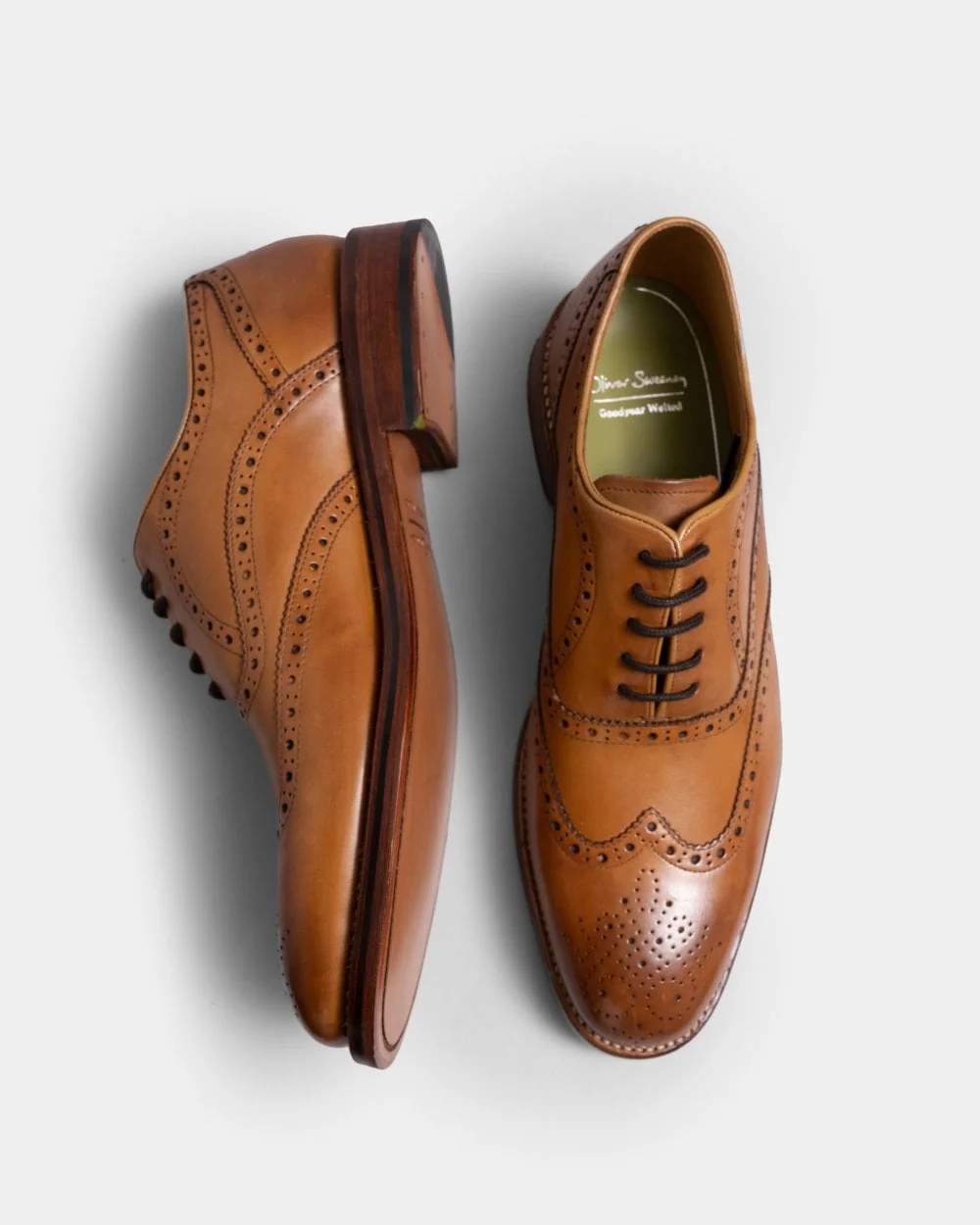 Oliver Sweeney Aldeburgh Mens Leather Brogue - Tan - Image 6