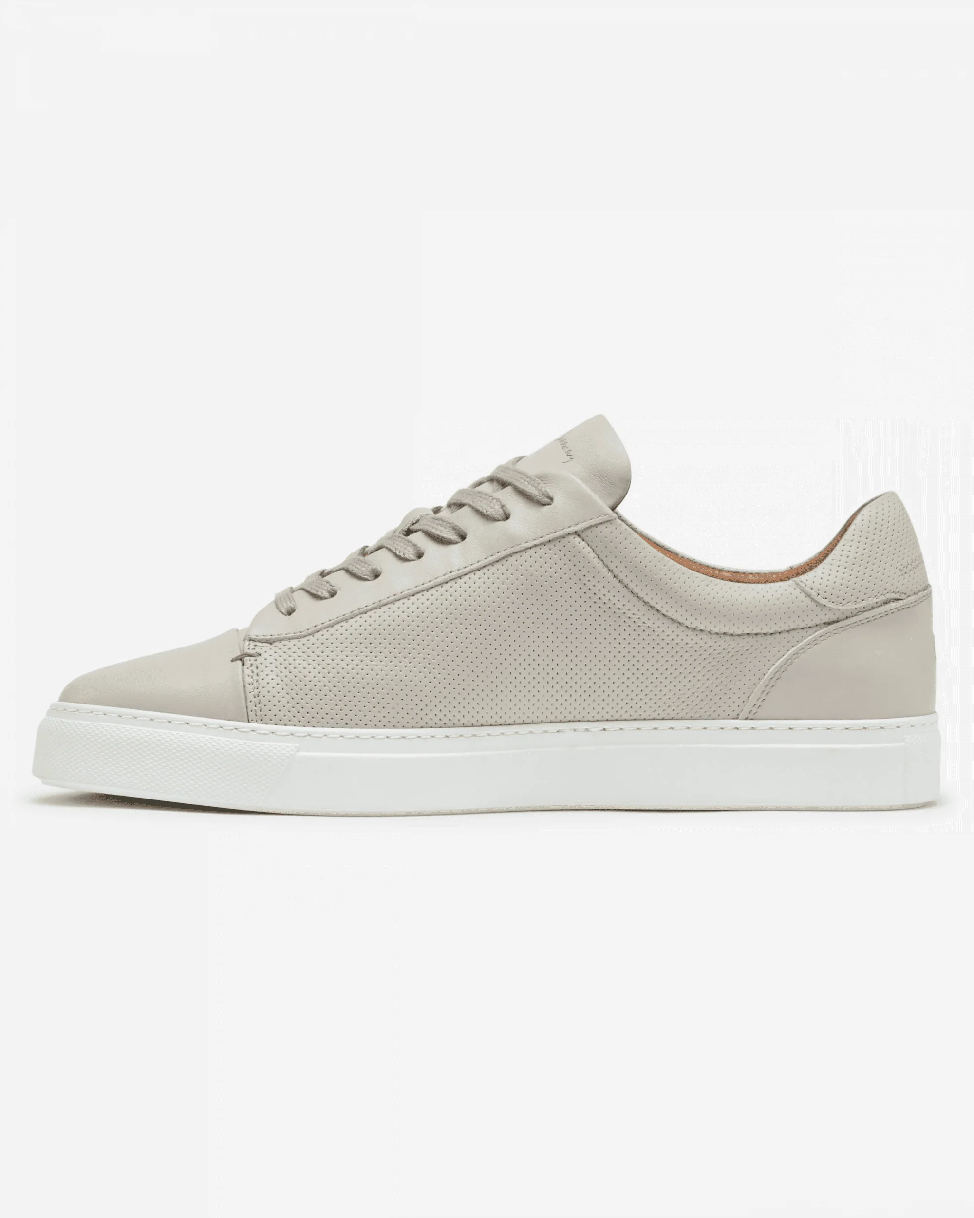 Oliver Sweeney Almada Mens Perforated Leather Trainers - Off White - Image 4