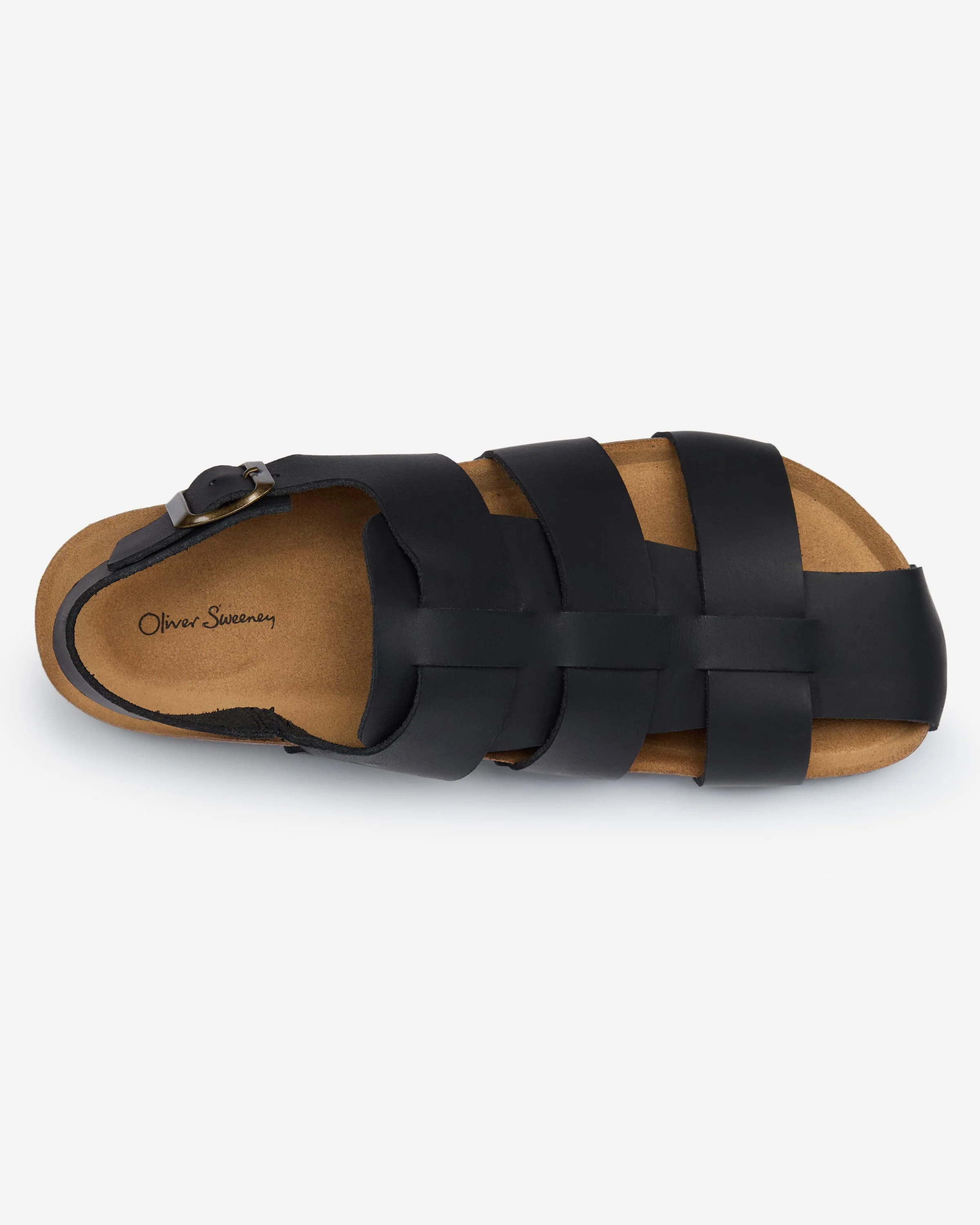 Oliver Sweeney Astorga Mens Calf Leather Fisherman Sandals - Black - Image 3