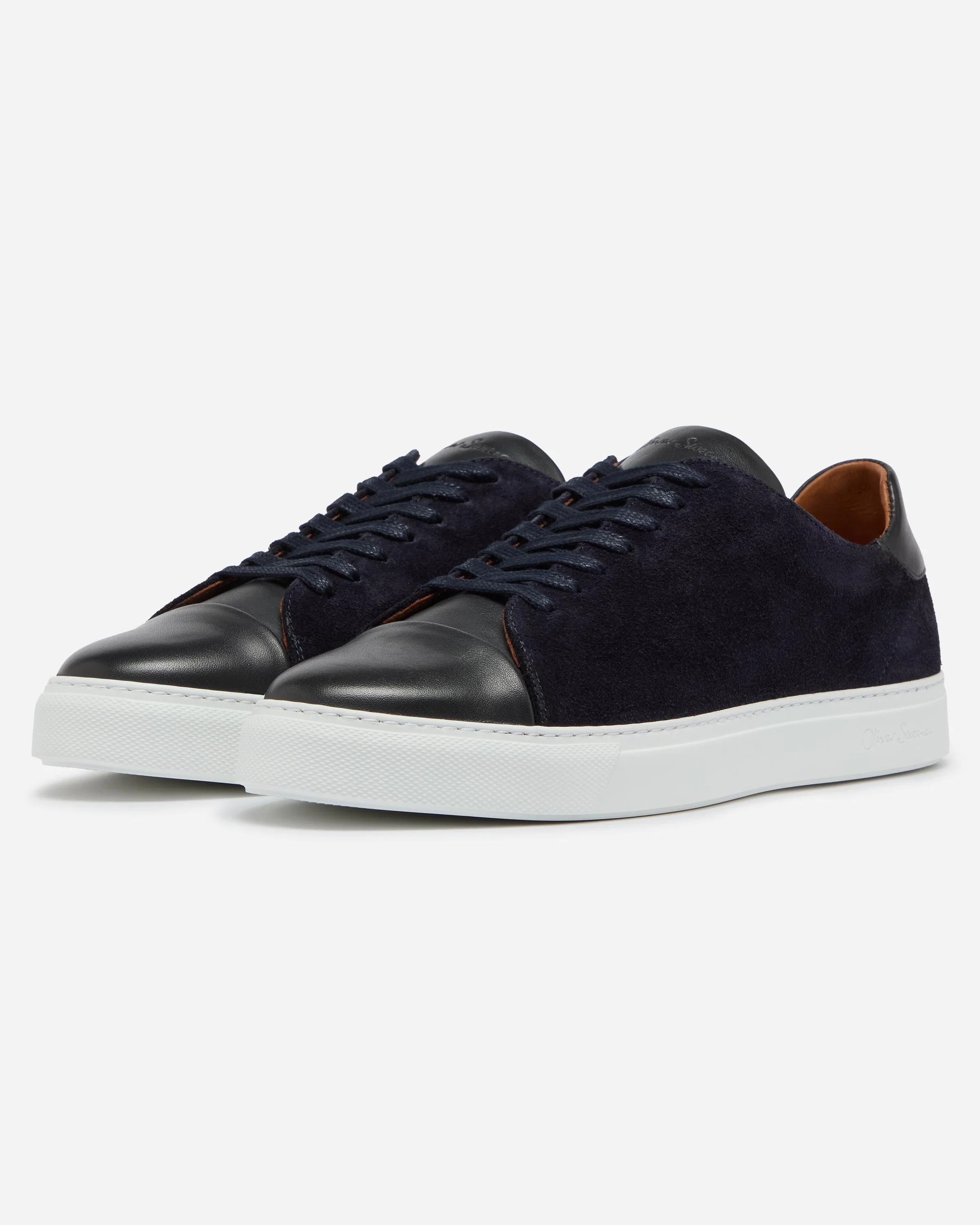 Oliver Sweeney Capelo Calf Suede Mens Cupsole Trainers - Navy - Image 2