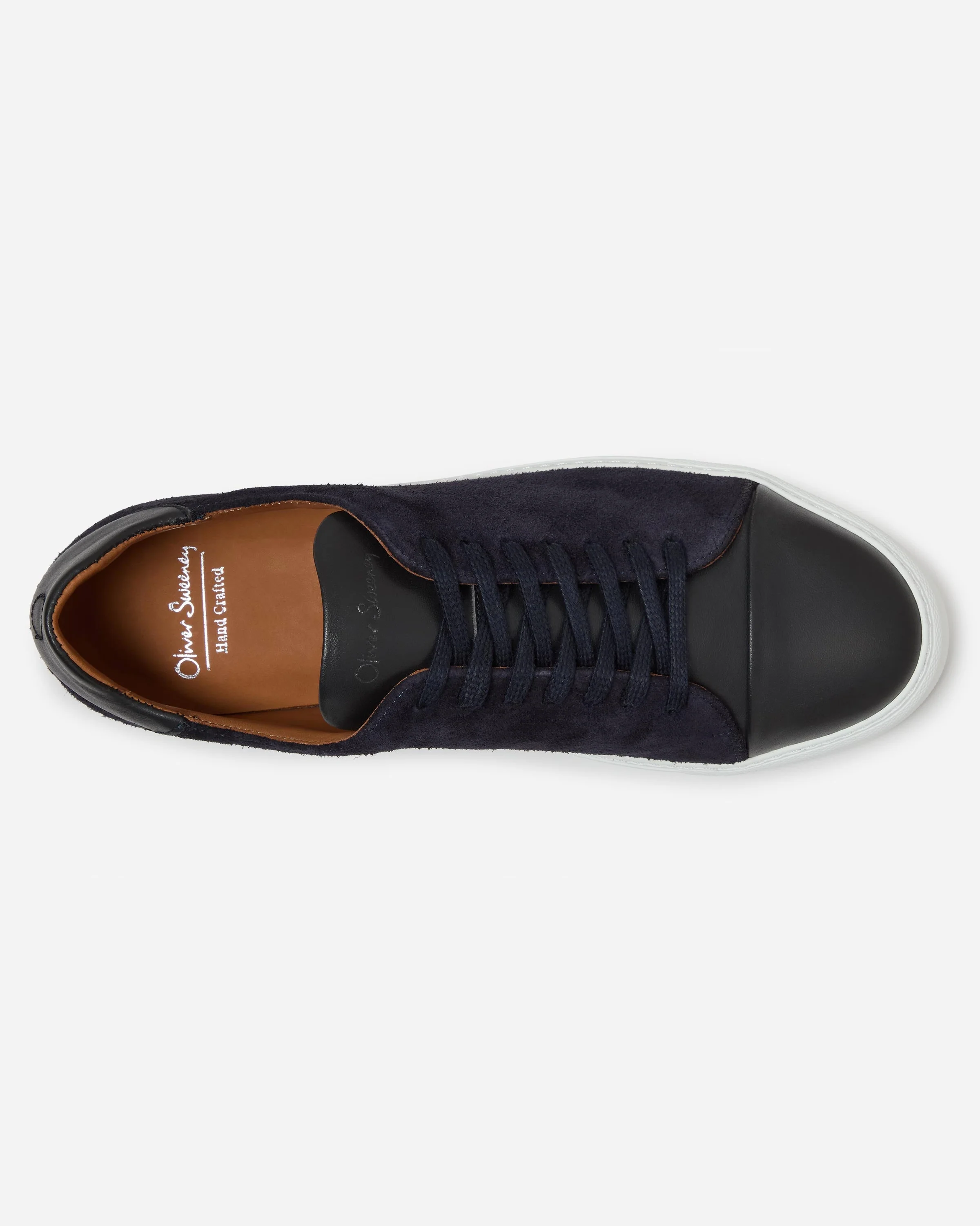 Oliver Sweeney Capelo Calf Suede Mens Cupsole Trainers - Navy - Image 4