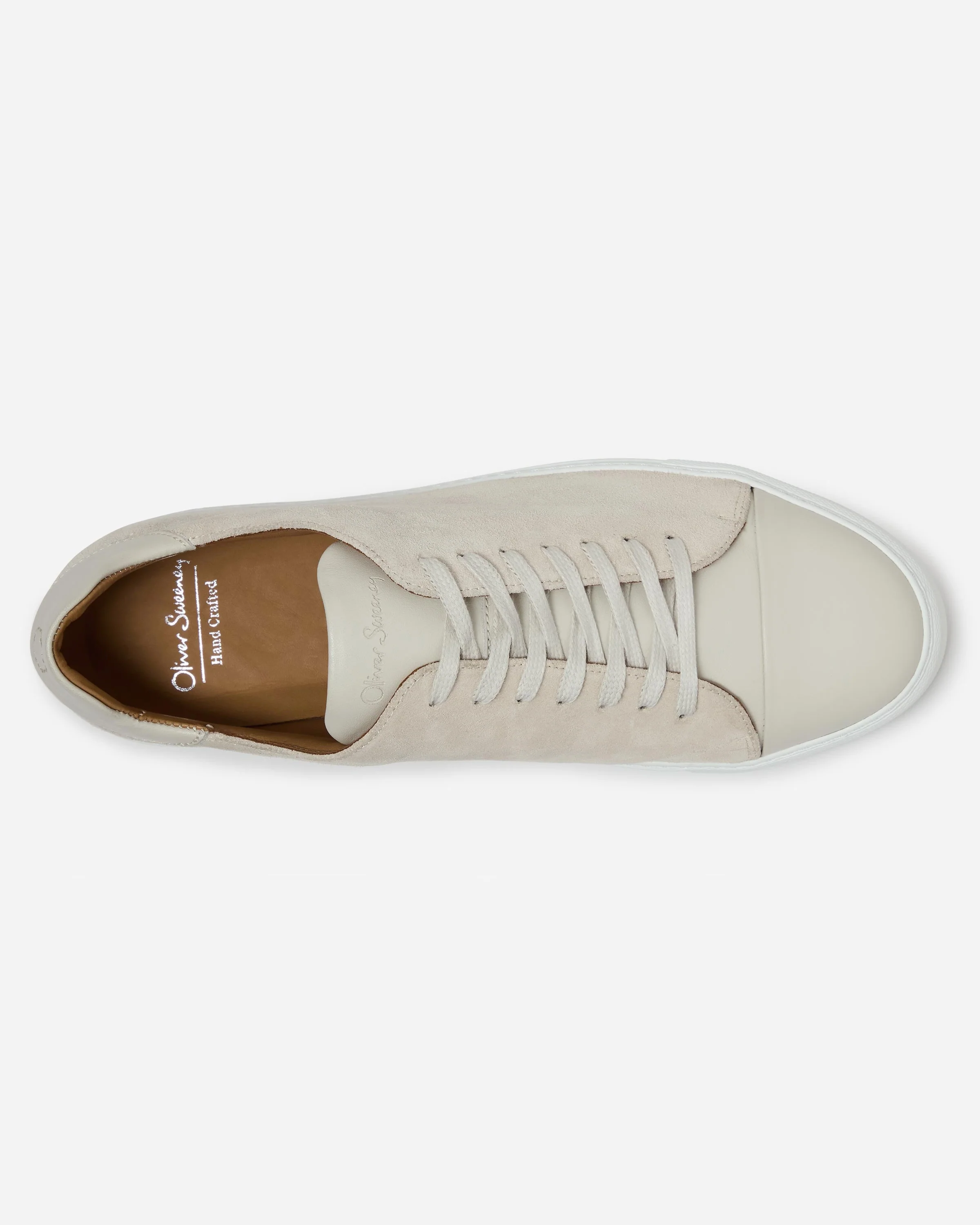 Oliver Sweeney Capelo Calf Suede Mens Cupsole Trainers - Off White - Image 4