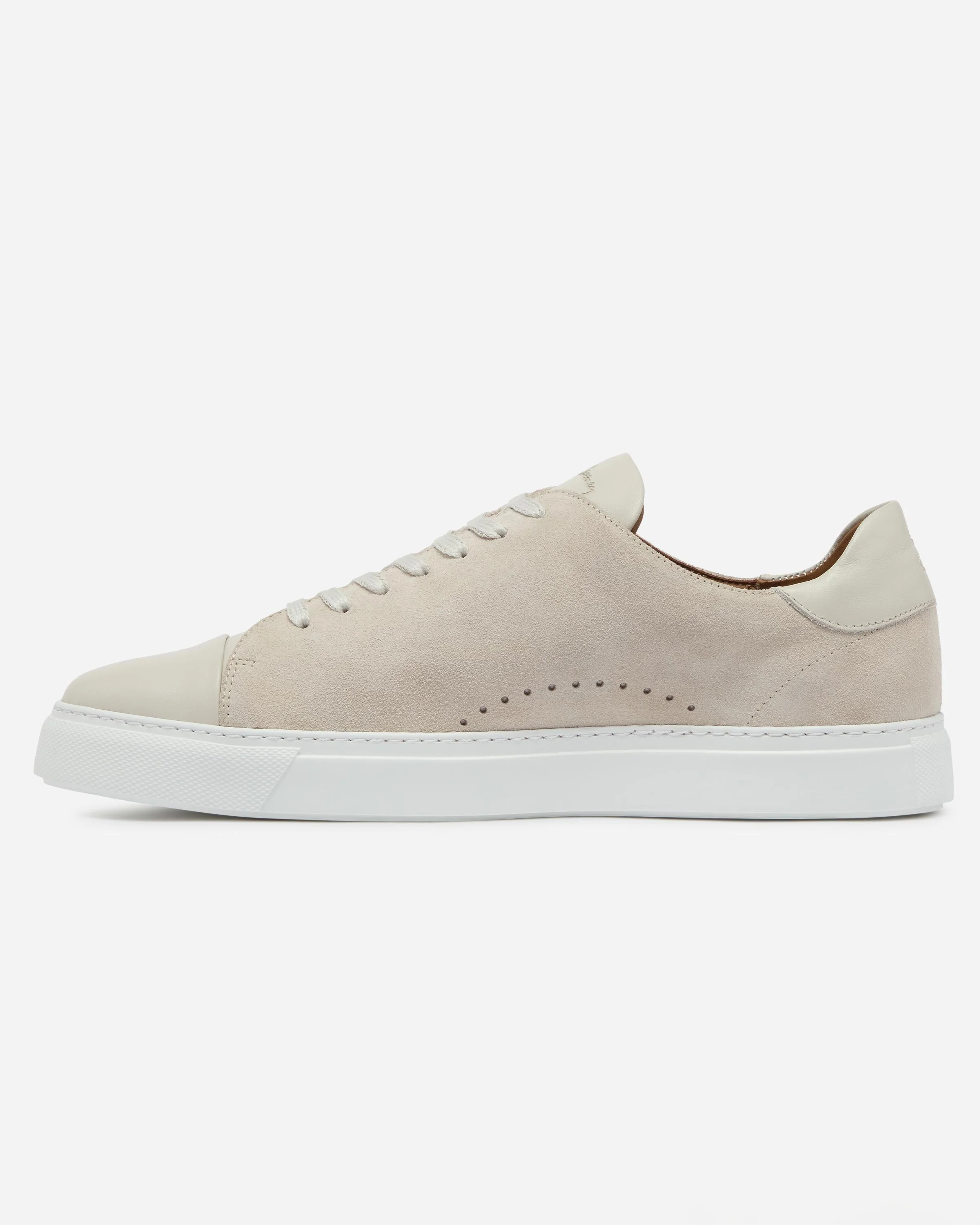 Oliver Sweeney Capelo Calf Suede Mens Cupsole Trainers - Off White - Image 5