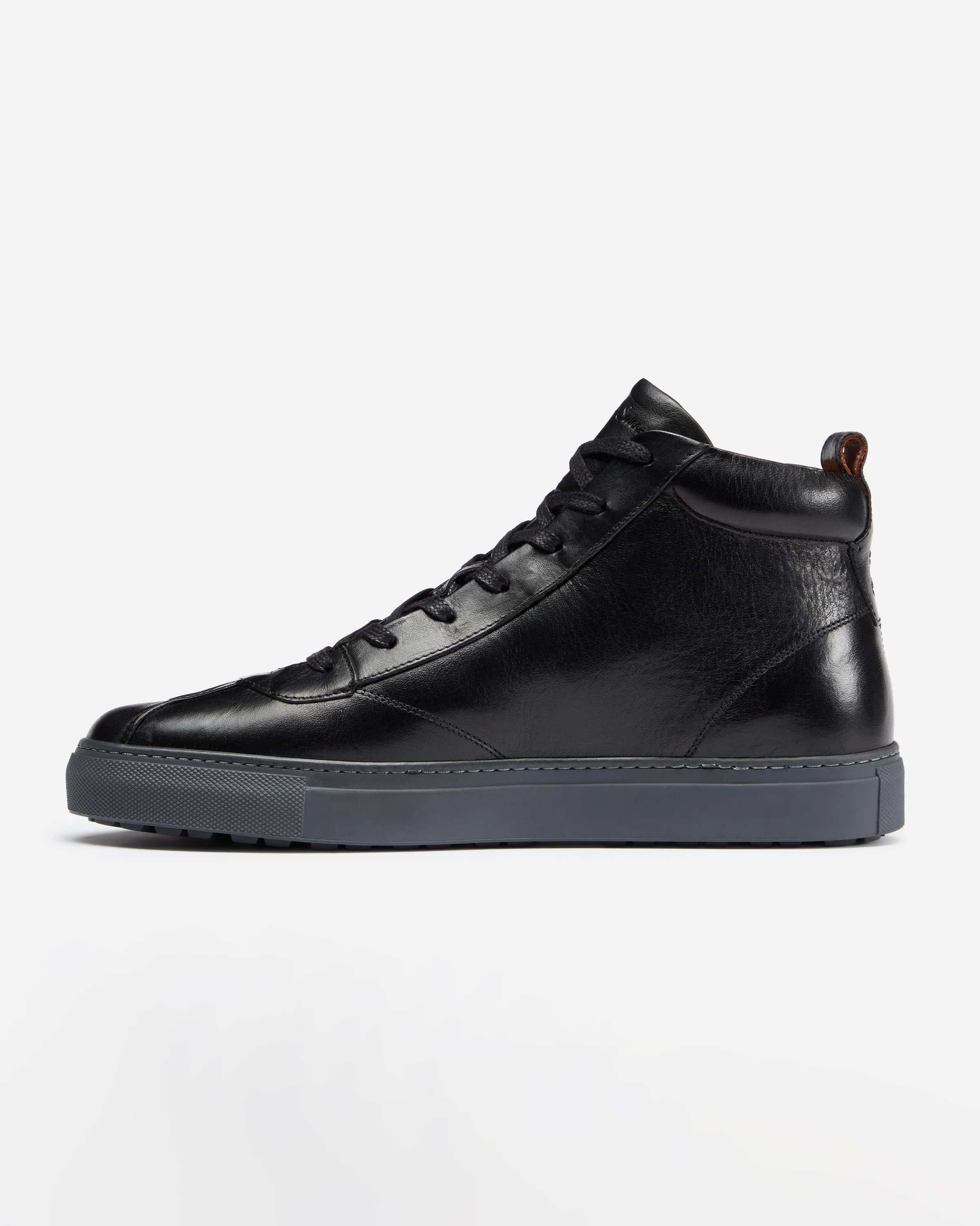 Oliver Sweeney Defeza Mens Calf Leather Retro Hi-Tops - Black - Image 2