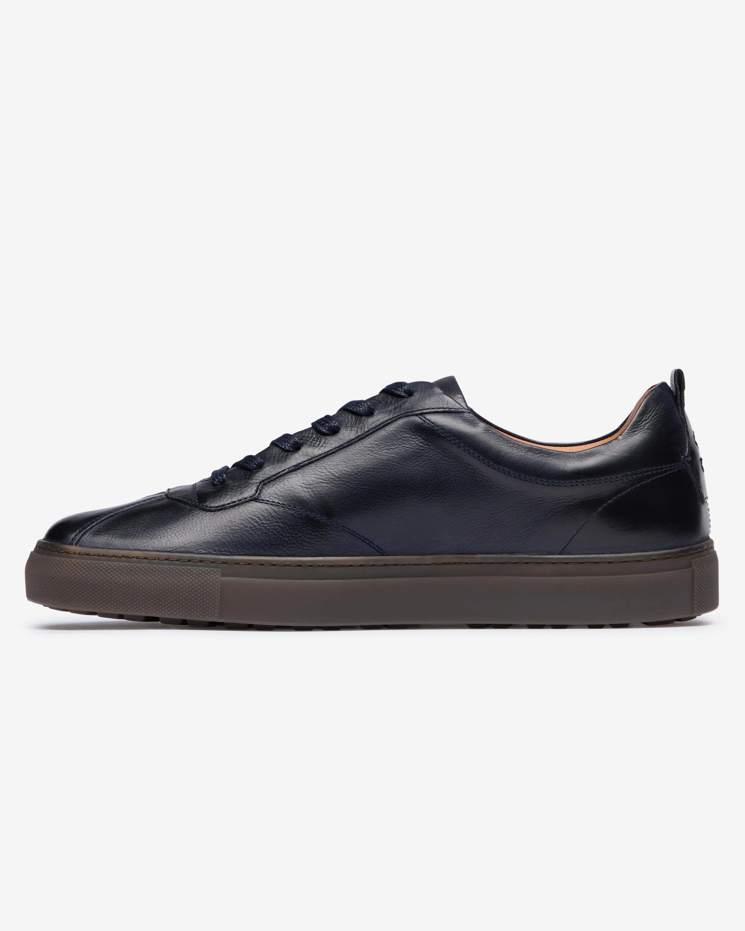 Oliver Sweeney Ermida Mens Hand Finished Calf Leather Trainers - Navy - Image 2