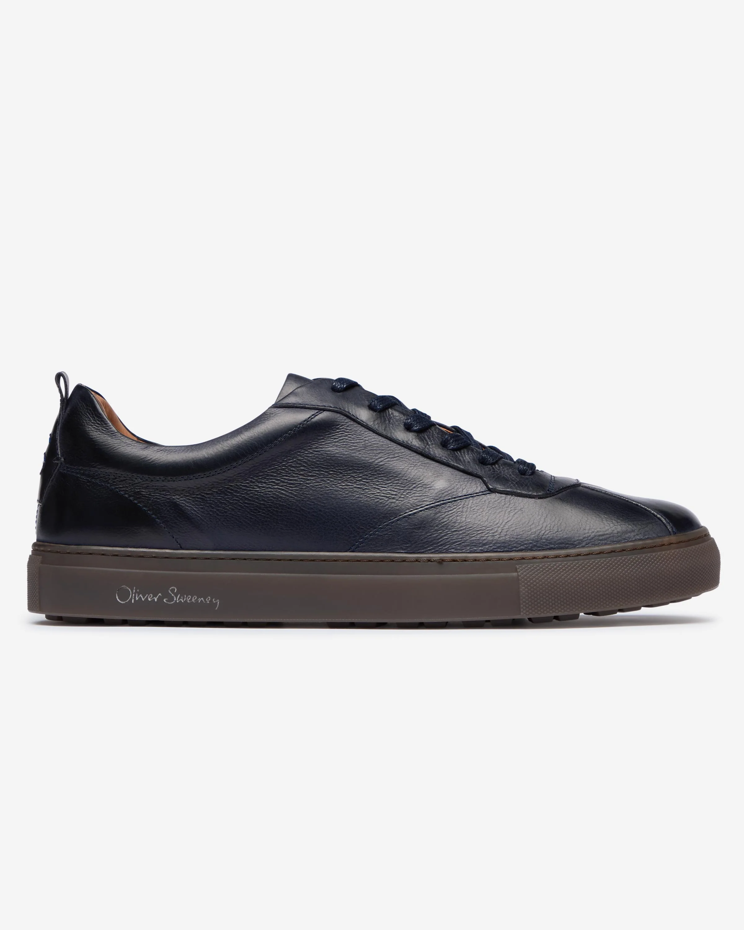 Oliver Sweeney Ermida Mens Hand Finished Calf Leather Trainers - Navy - Image 3