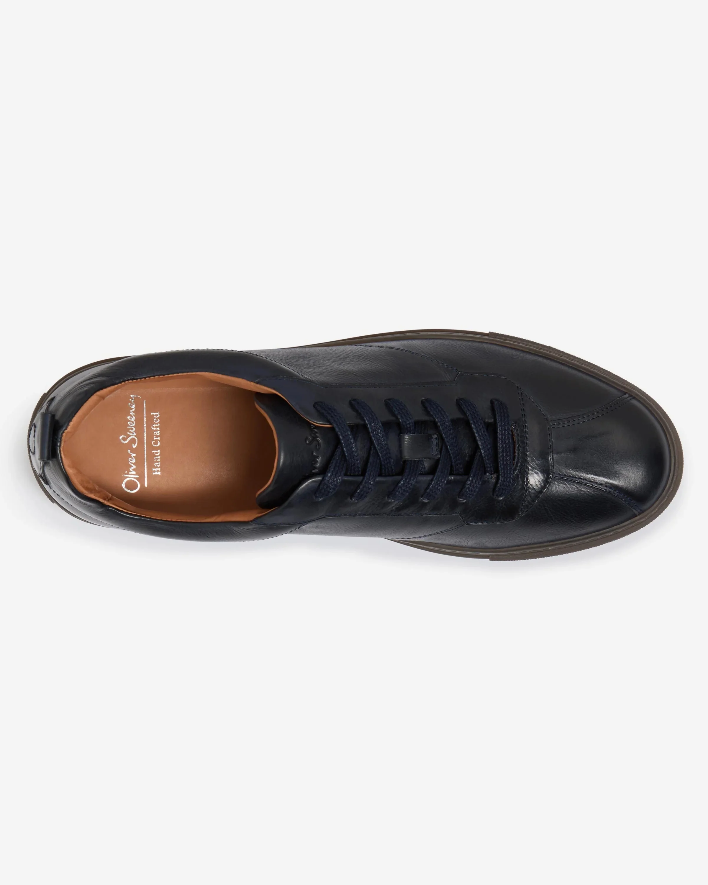 Oliver Sweeney Ermida Mens Hand Finished Calf Leather Trainers - Navy - Image 5