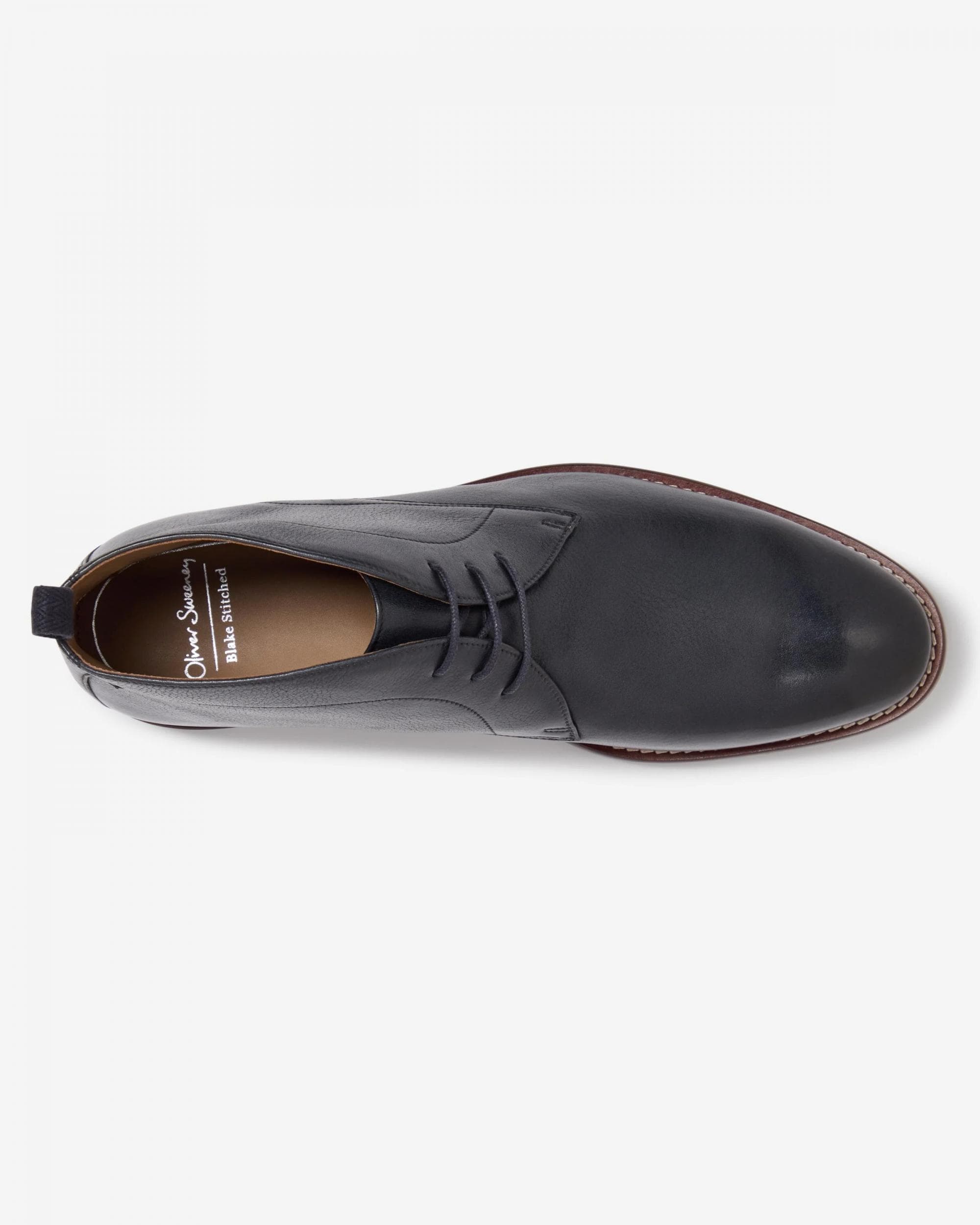 Oliver Sweeney Farleton Mens Milled Leather Chukka Boots - Navy - Image 3