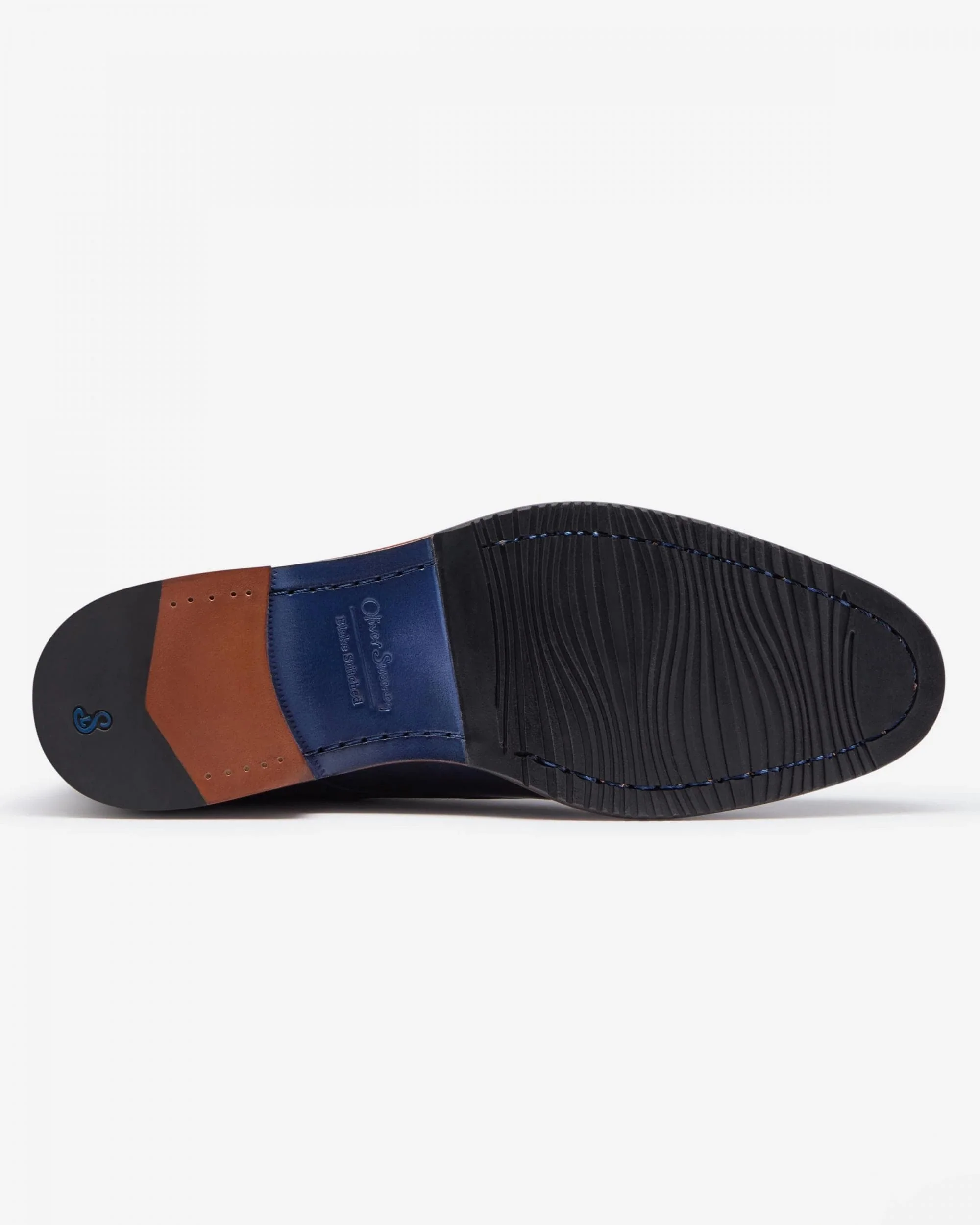 Oliver Sweeney Farleton Mens Milled Leather Chukka Boots - Navy - Image 5