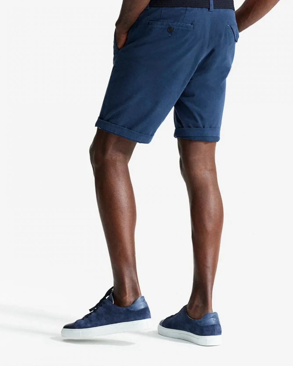 Oliver Sweeney Frades Mens Italian Cotton Chino Shorts - Navy - Image 2