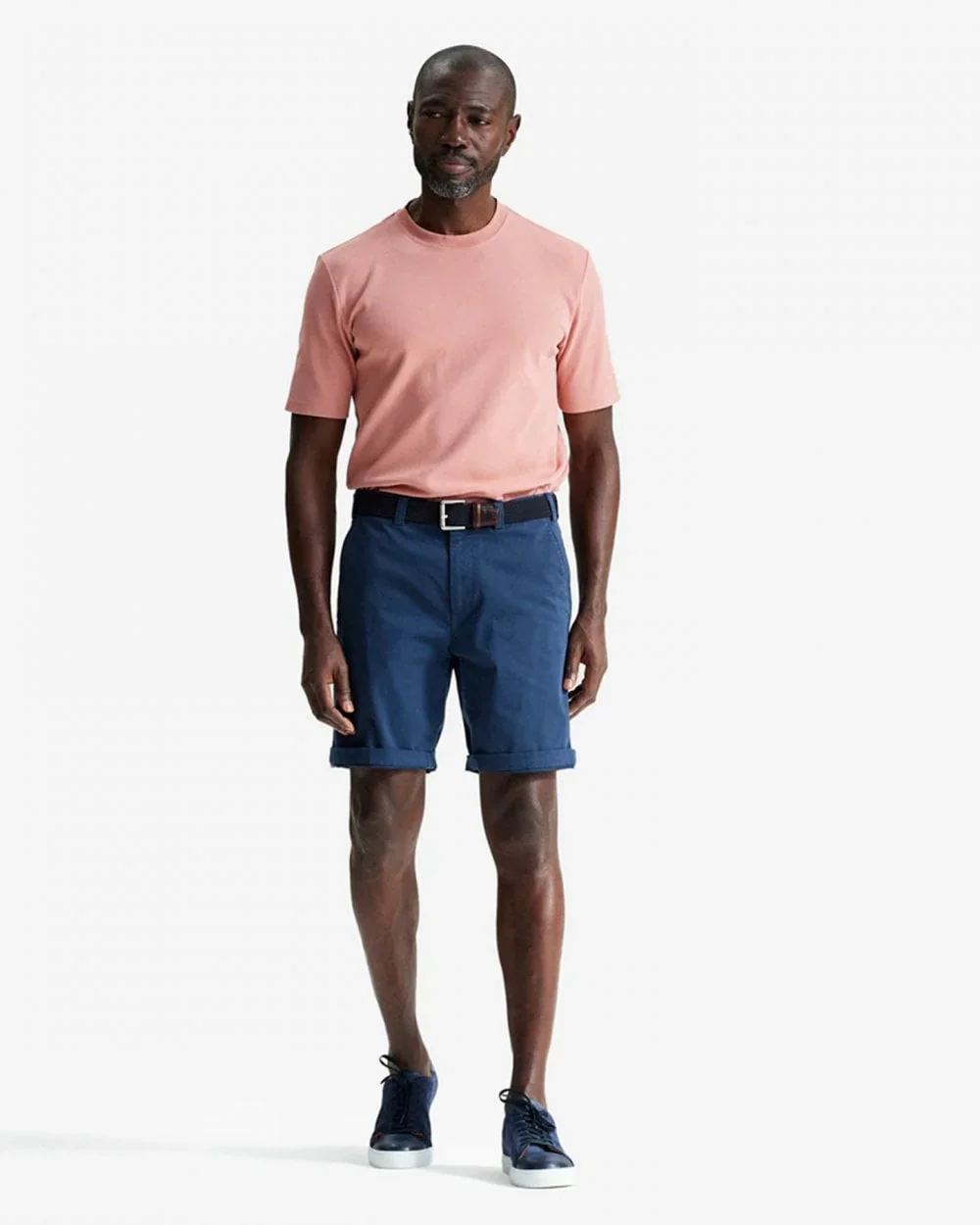 Oliver Sweeney Frades Mens Italian Cotton Chino Shorts - Navy - Image 5