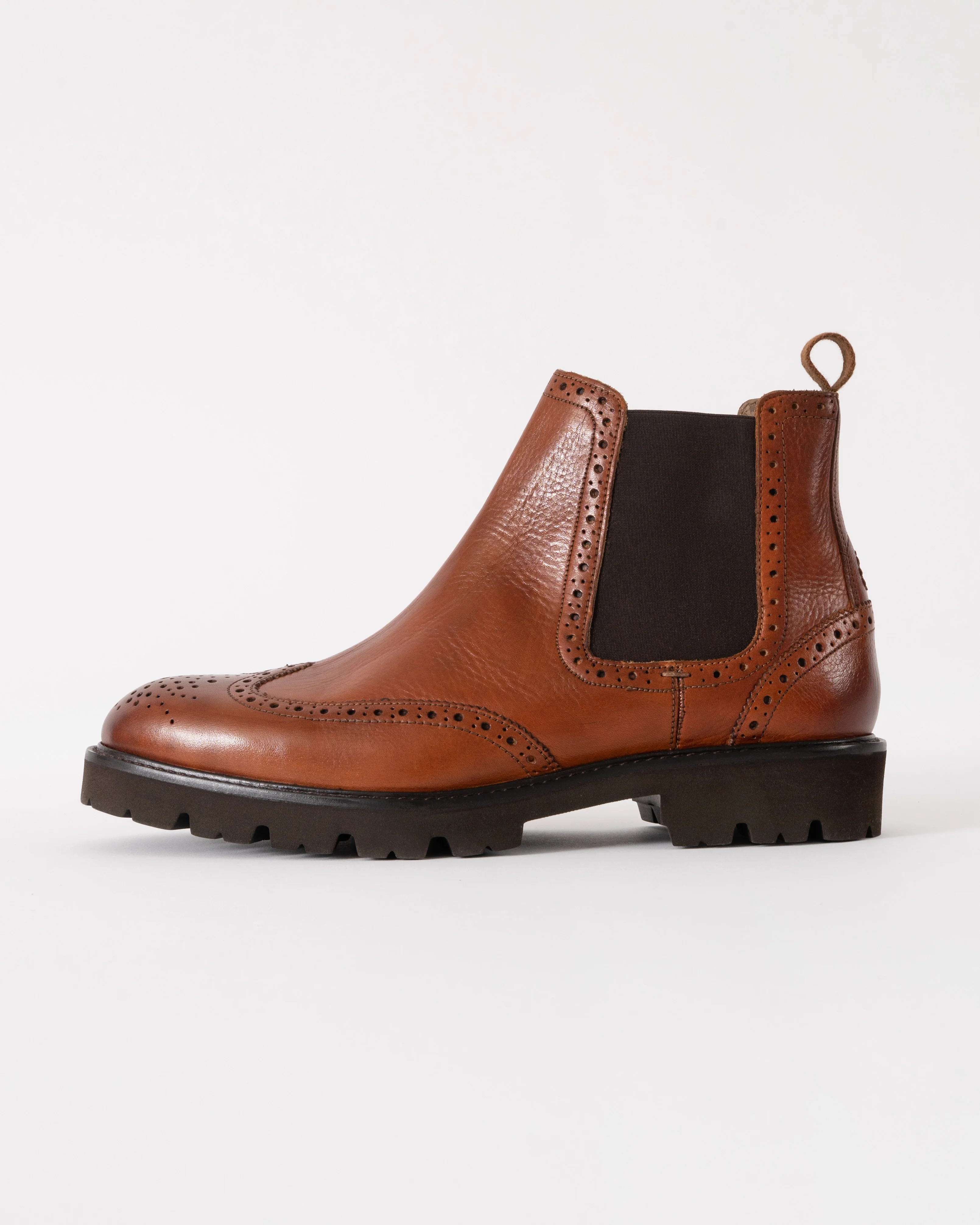 Oliver Sweeney Harby Mens Milled Leather Chelsea Boots - Dark Tan - Image 2