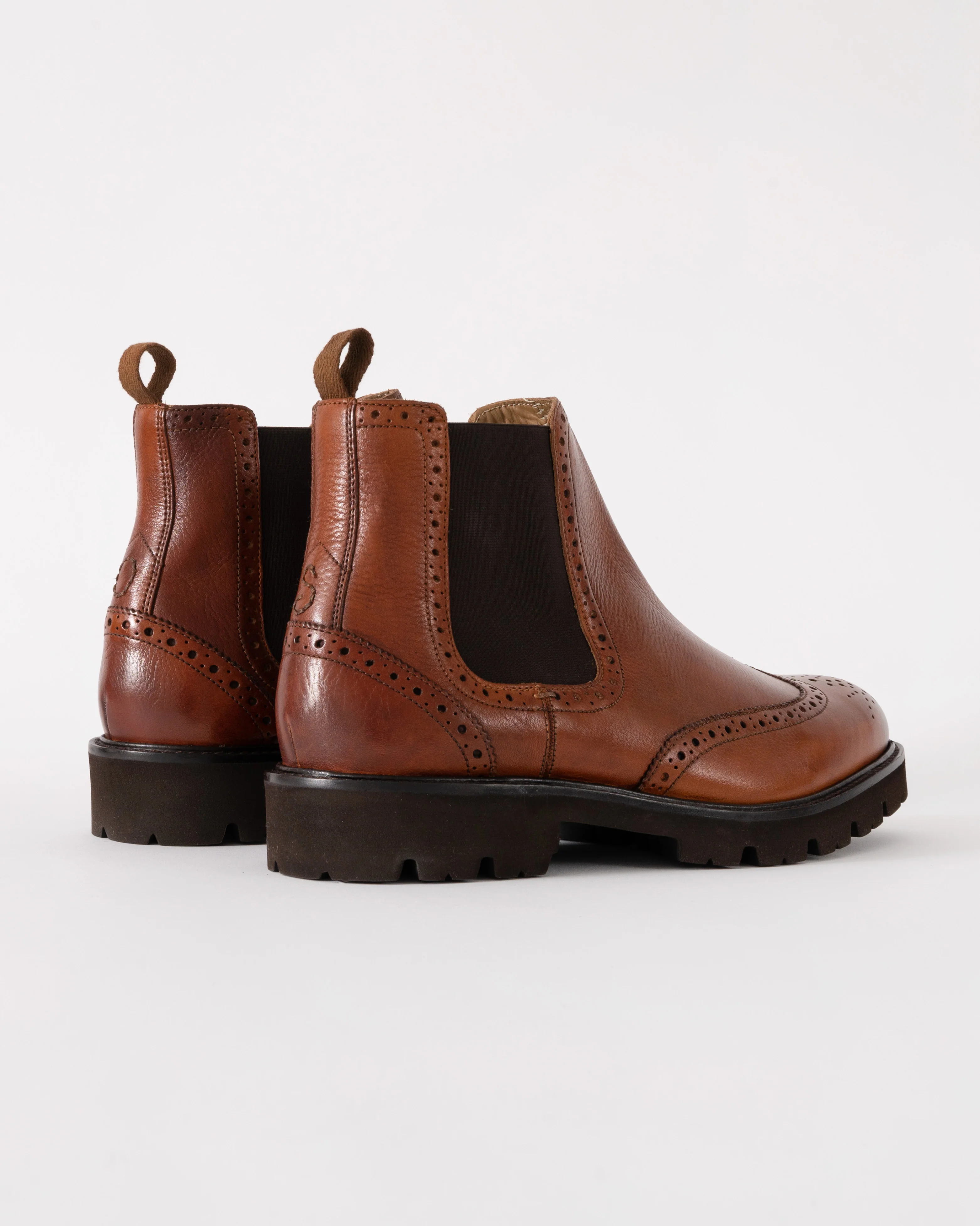 Oliver Sweeney Harby Mens Milled Leather Chelsea Boots - Dark Tan - Image 3