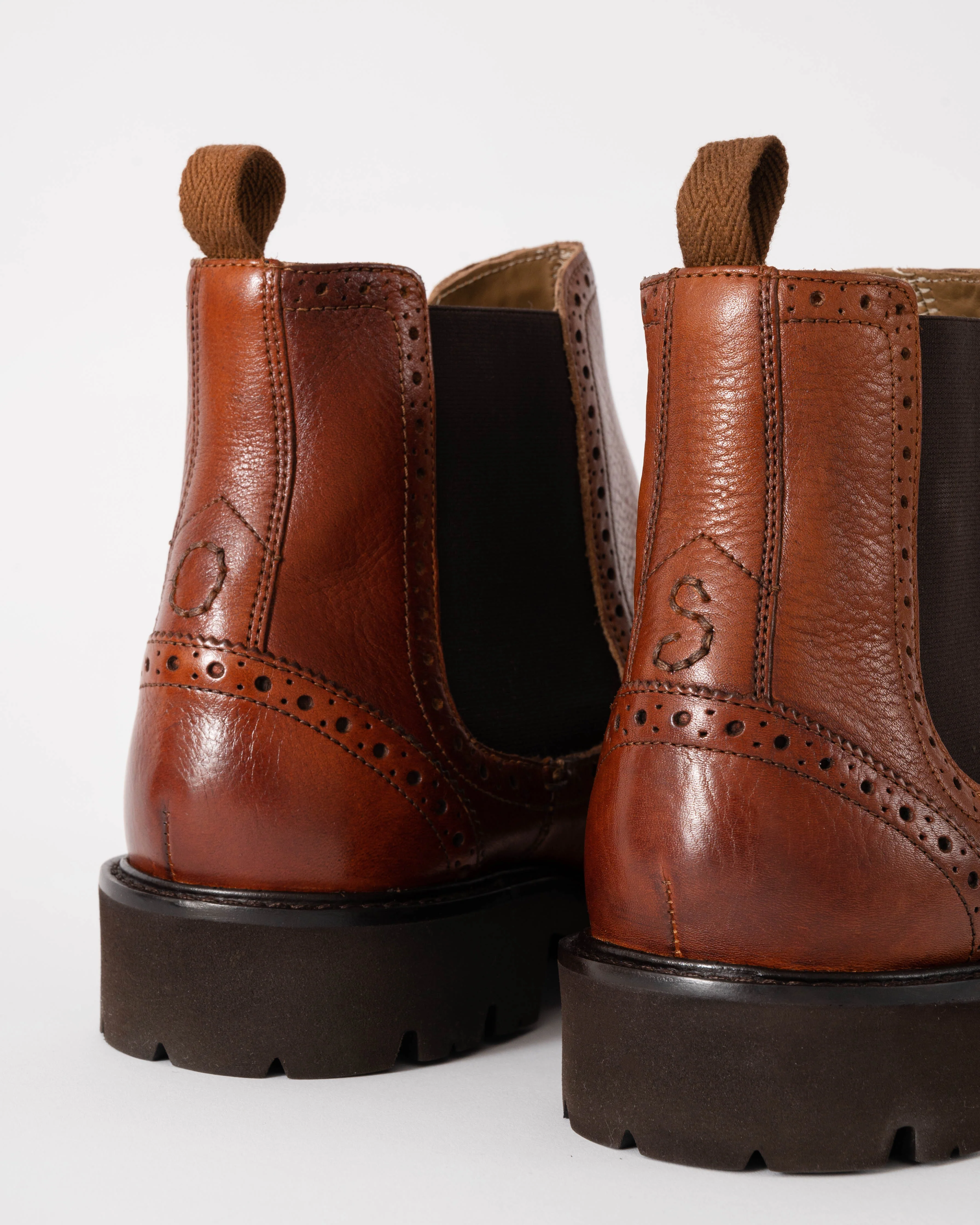 Oliver Sweeney Harby Mens Milled Leather Chelsea Boots - Dark Tan - Image 4