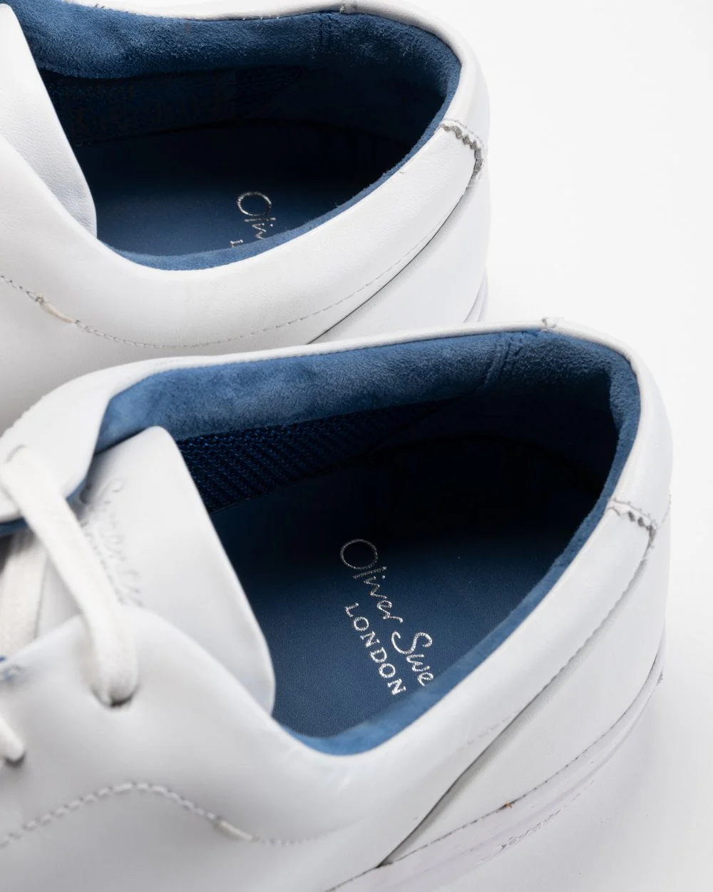 Oliver Sweeney Hayle Antiqued Calf Leather Mens Trainers - White - Image 3