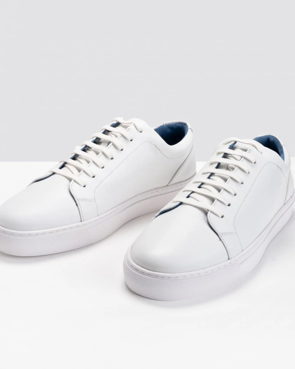 Oliver Sweeney Hayle Antiqued Calf Leather Mens Trainers - White - Image 4