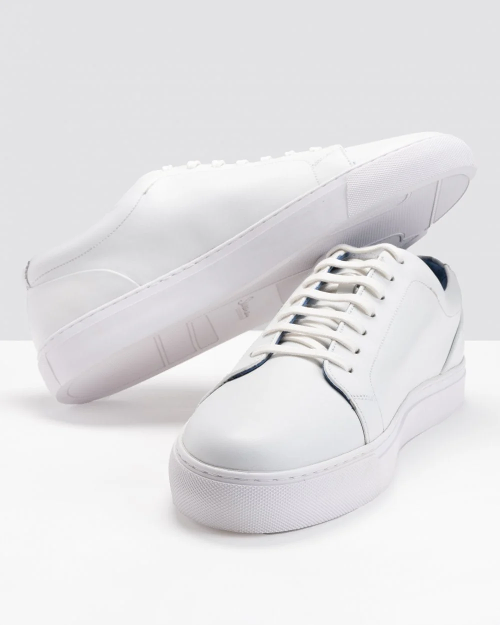 Oliver Sweeney Hayle Antiqued Calf Leather Mens Trainers - White - Image 5