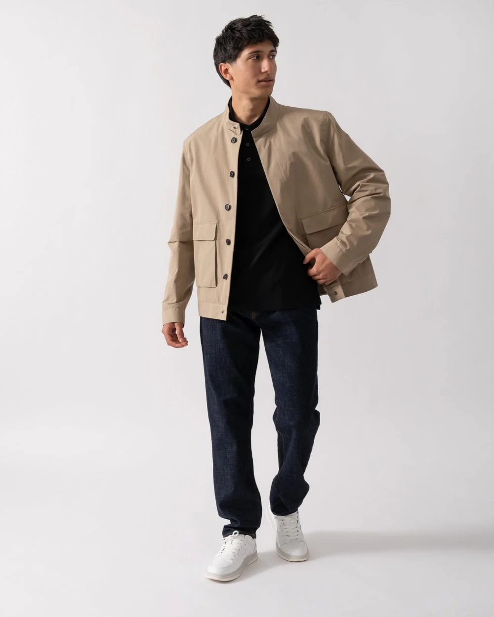 Oliver Sweeney Highworth Mens Showerproof Cotton Jacket - Stone - Image 2