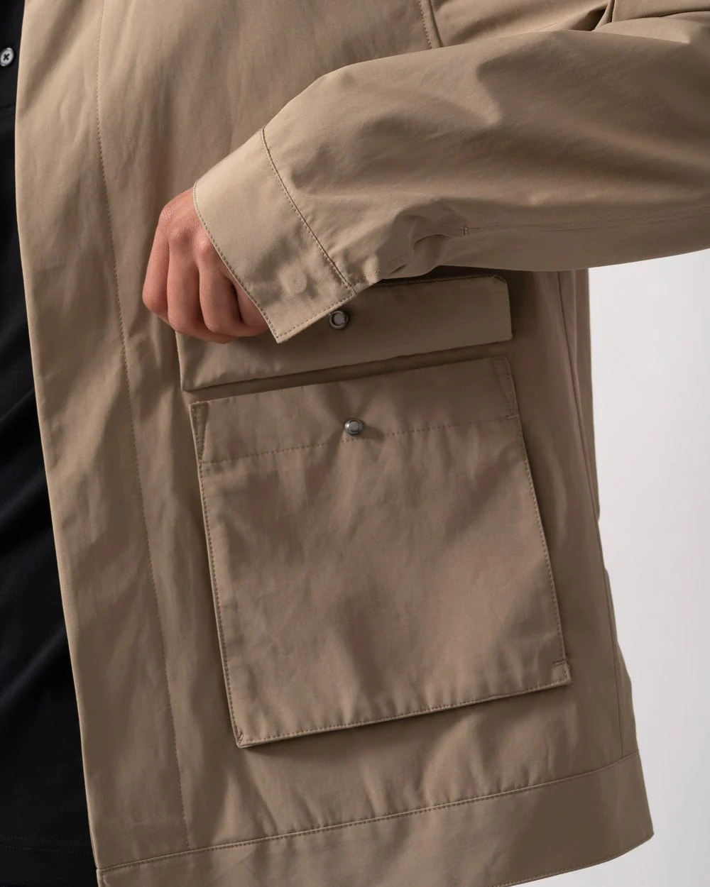 Oliver Sweeney Highworth Mens Showerproof Cotton Jacket - Stone - Image 3