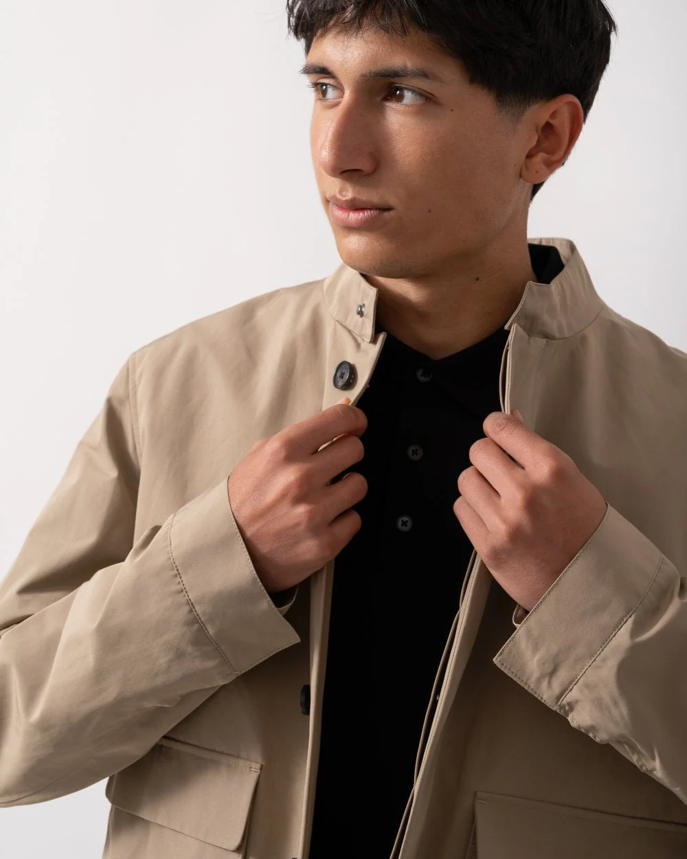 Oliver Sweeney Highworth Mens Showerproof Cotton Jacket - Stone - Image 4