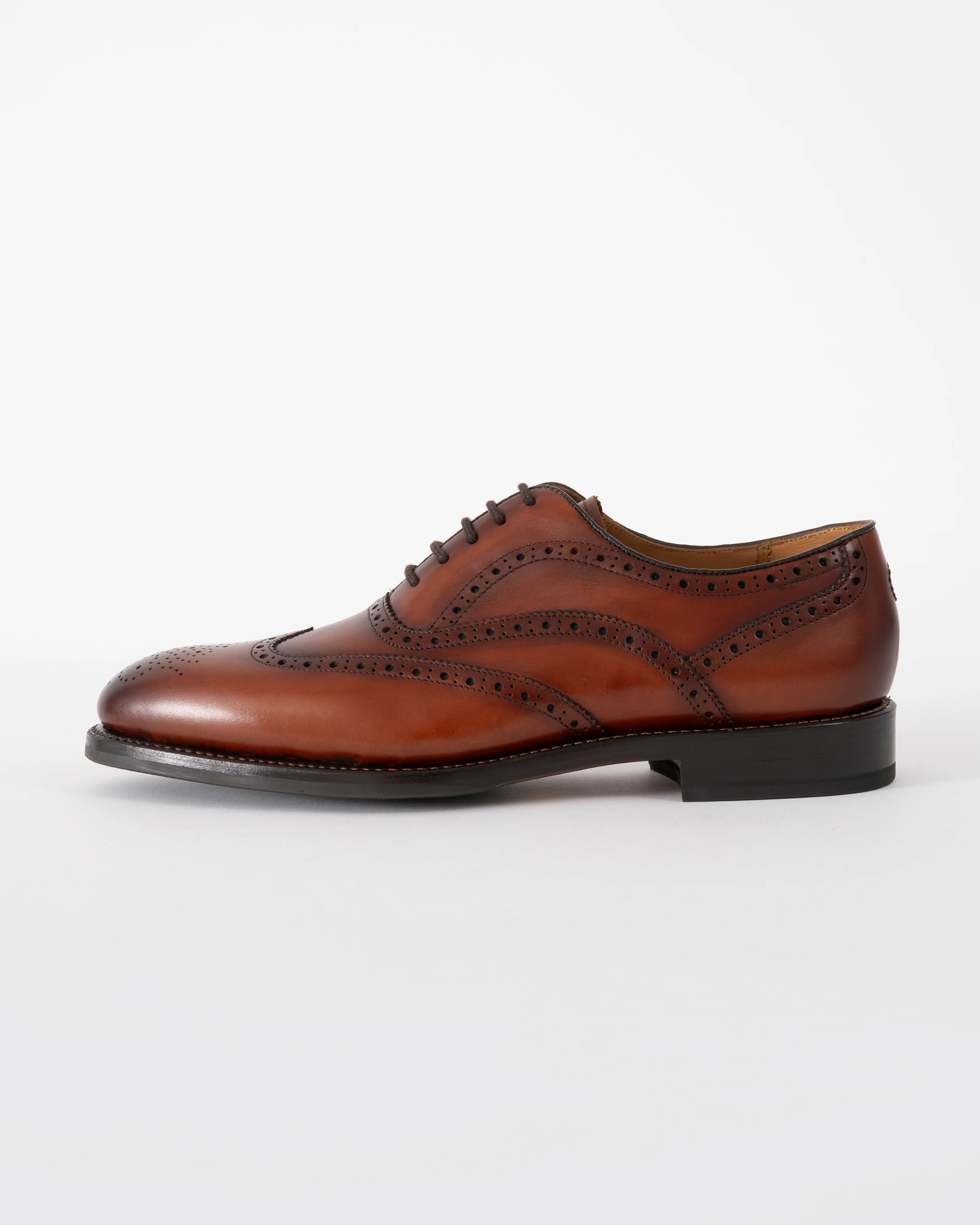 Oliver Sweeney Hunstanton Hand Antiqued Calf Leather Mens Oxford Shoes - Cognac - Image 5