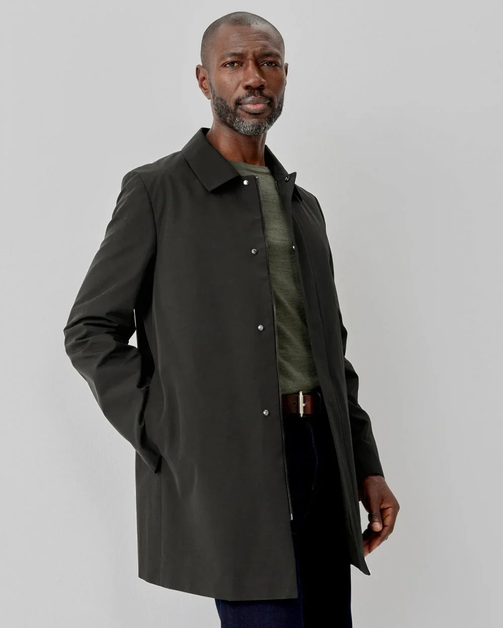 Oliver Sweeney Huntingfield Mens Showerproof Cotton Mac - Khaki - Image 2