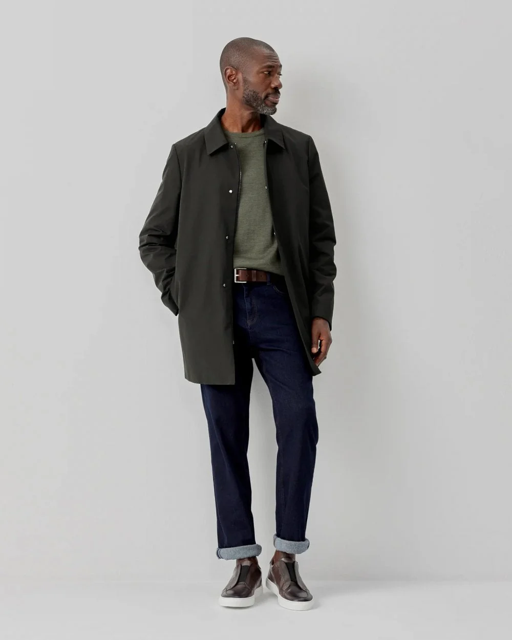 Oliver Sweeney Huntingfield Mens Showerproof Cotton Mac - Khaki - Image 3