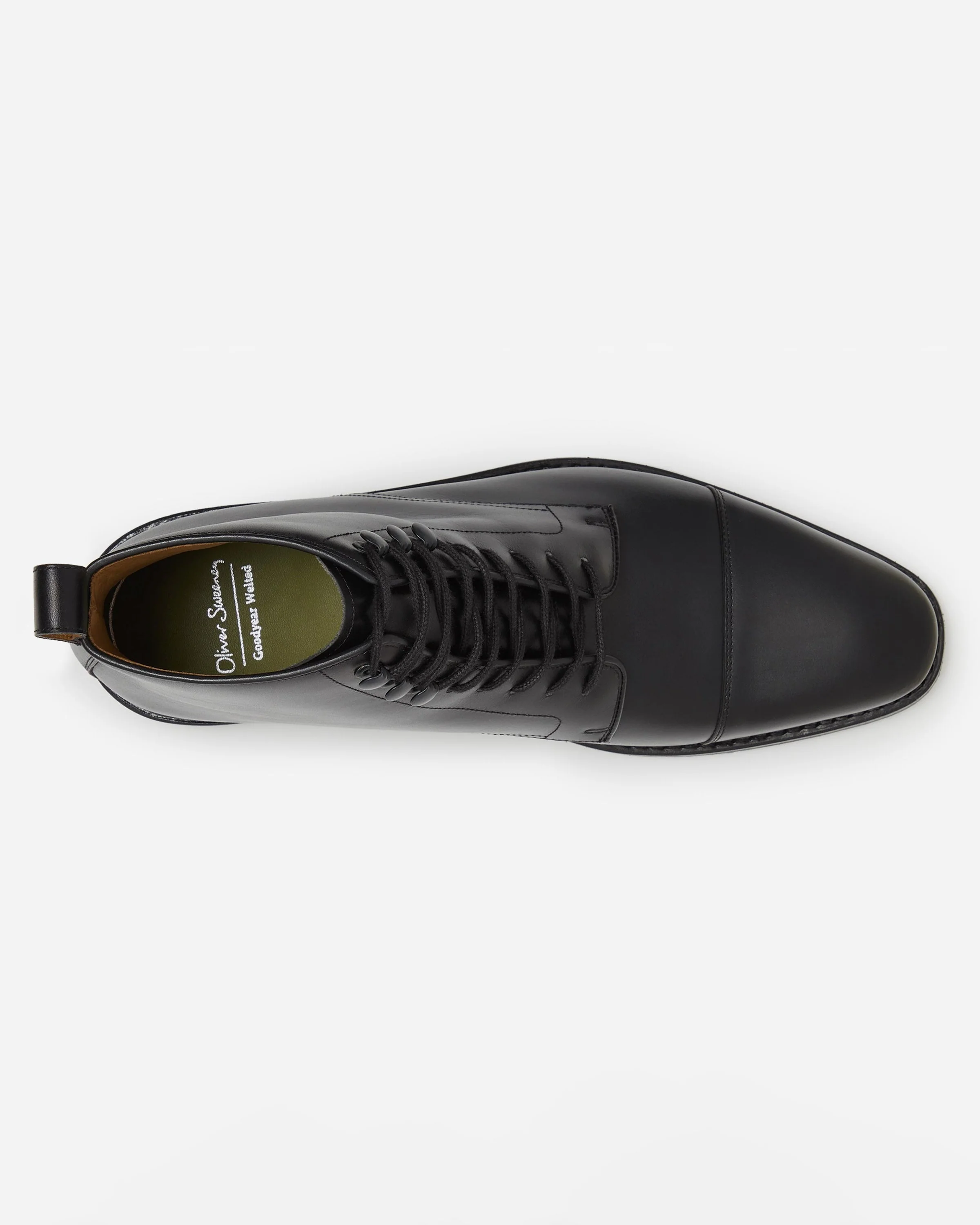 Oliver Sweeney Inglesham Mens Antiqued Calf Leather Boots - Black - Image 4