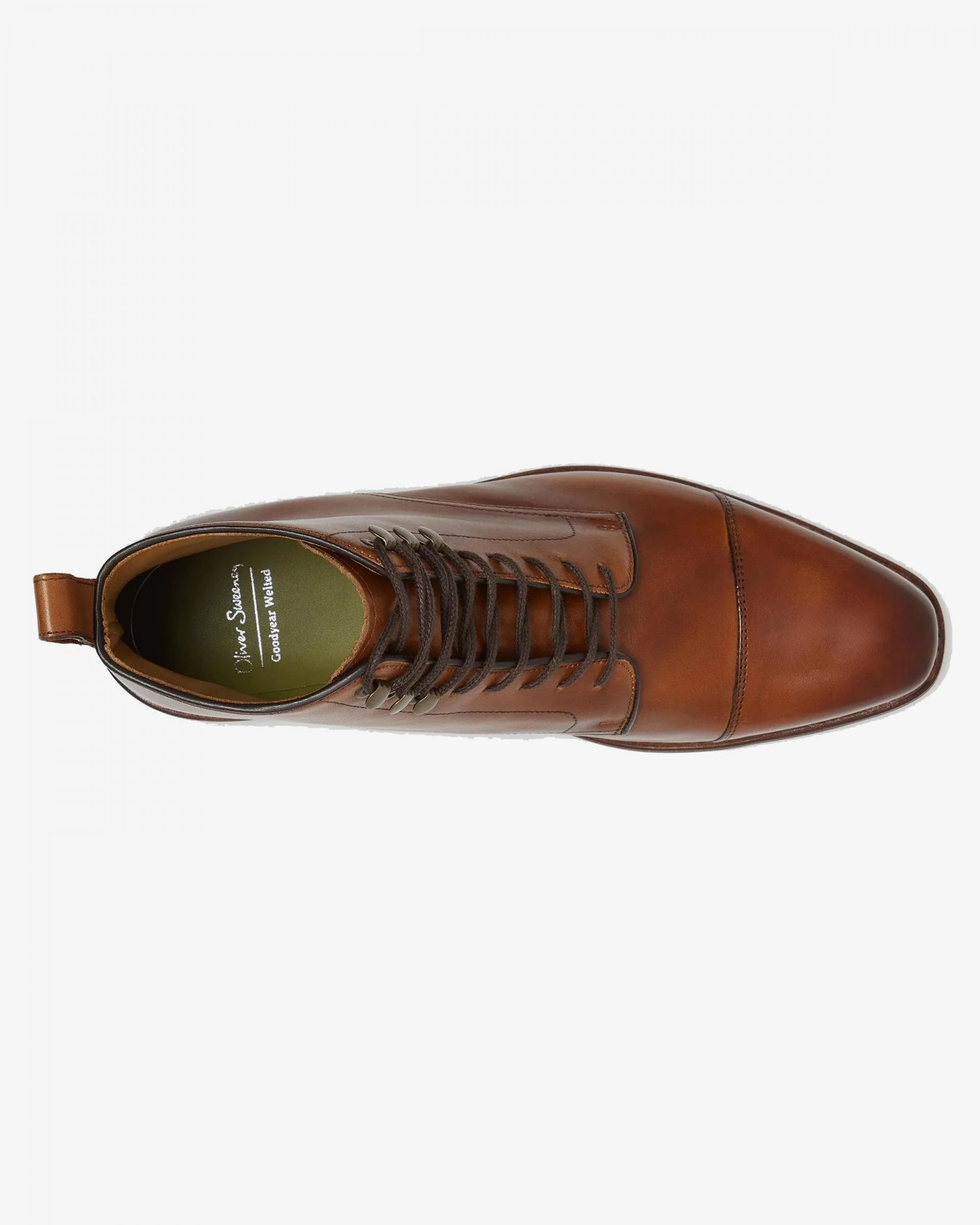 Oliver Sweeney Inglesham Mens Antiqued Calf Leather Boots - Cognac - Image 4