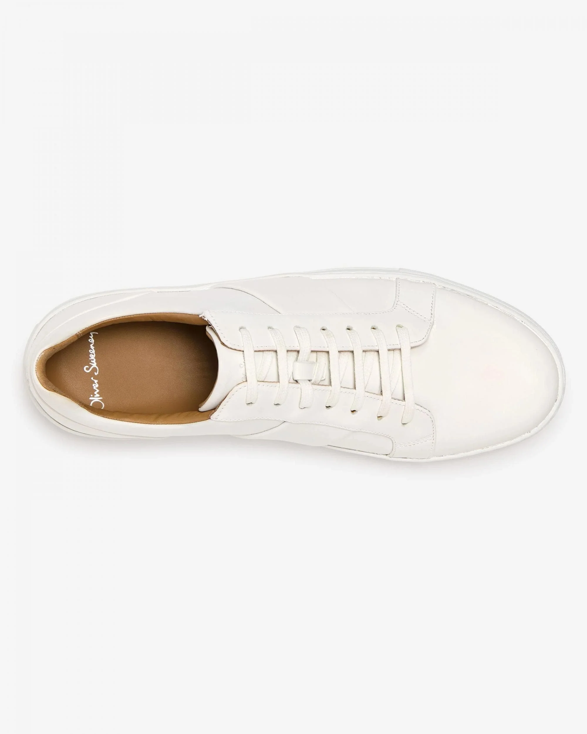 Oliver Sweeney Kendal Mens Soft-Milled Calf Leather Trainers - White - Image 4