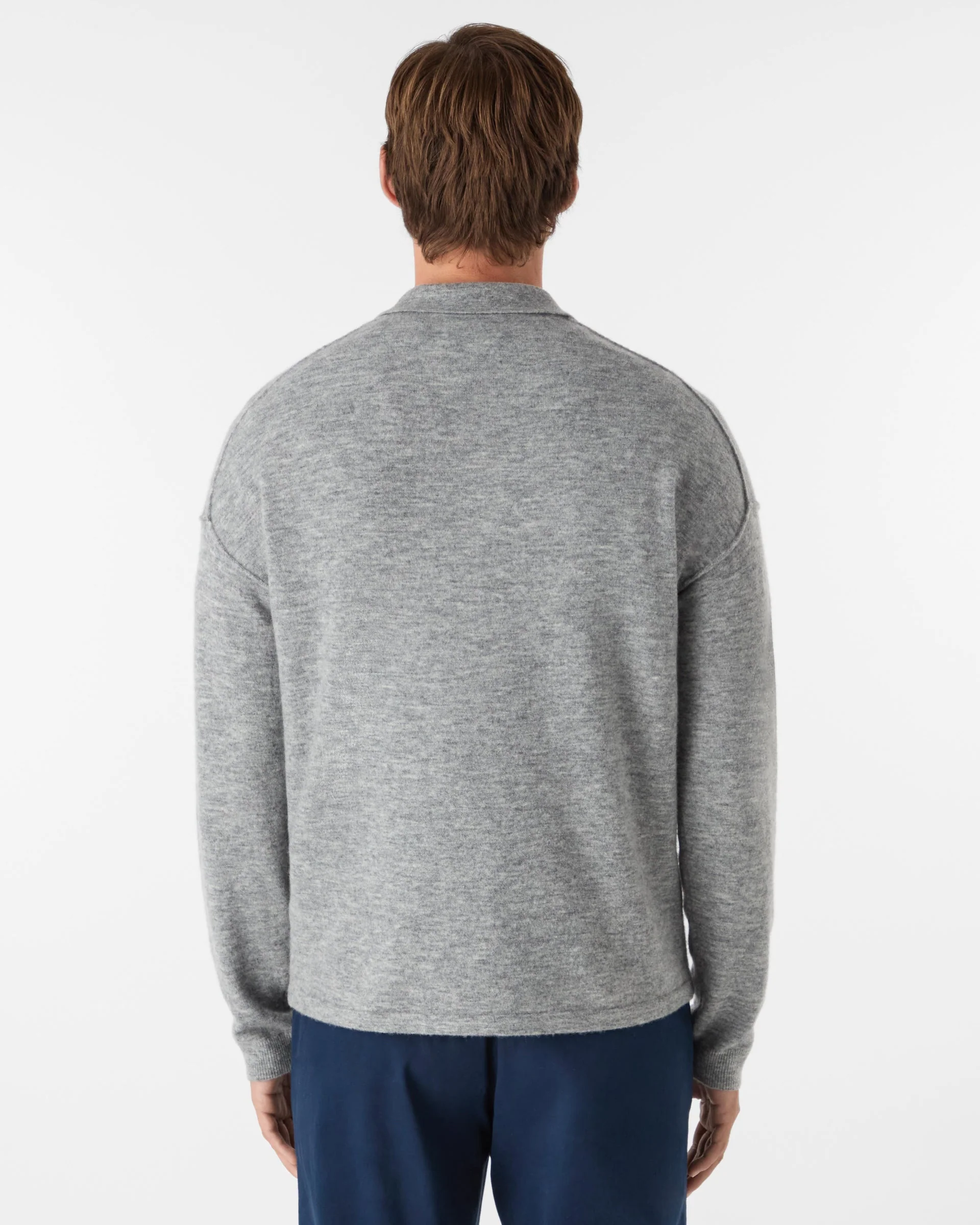 Oliver Sweeney Killala Mens Alpaca Wool Blend Quarter Zip Jumper - Grey - Image 2