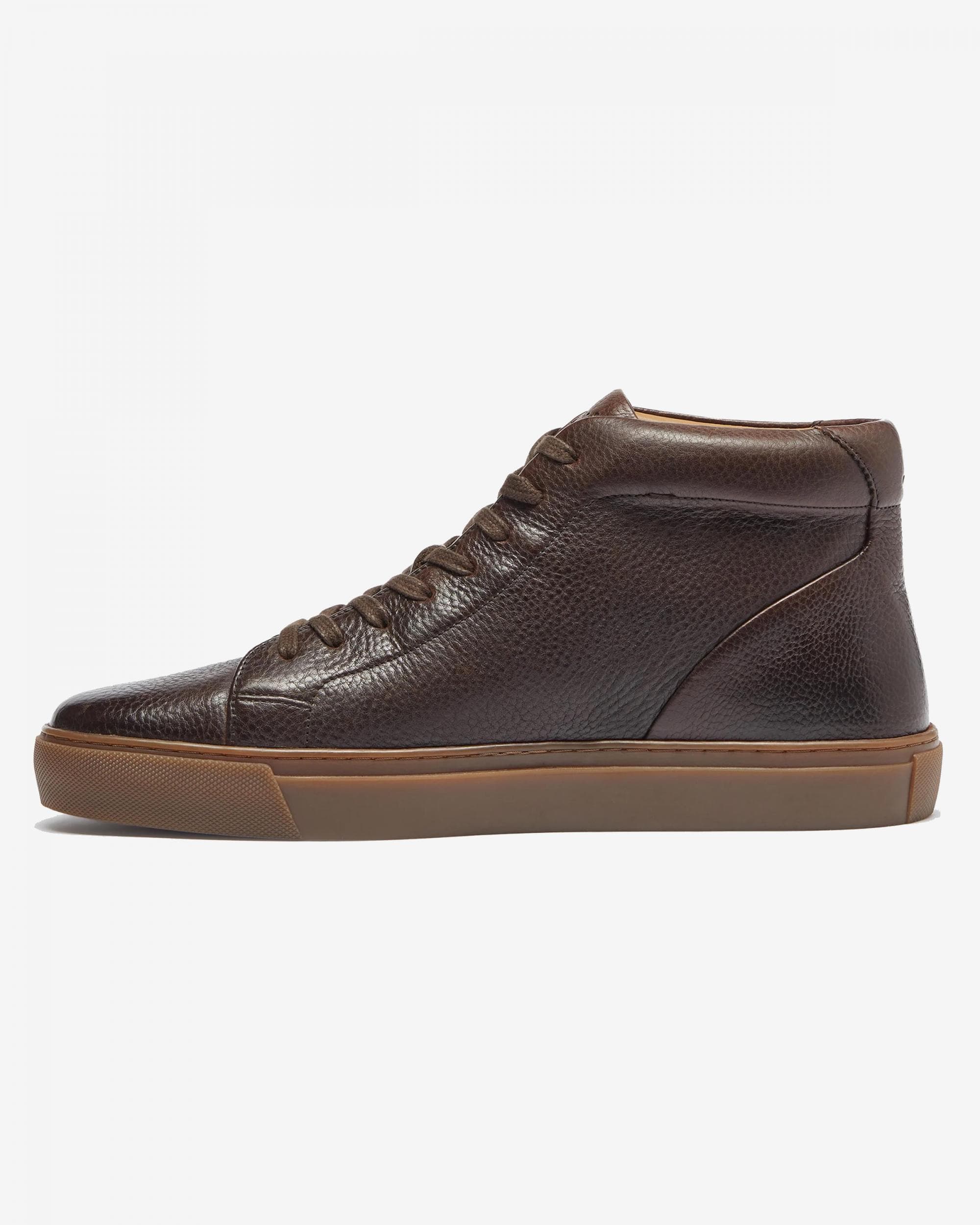 Oliver Sweeney Laxey Mens Soft-Milled Calf Leather Hi-Tops - Chocolate - Image 2