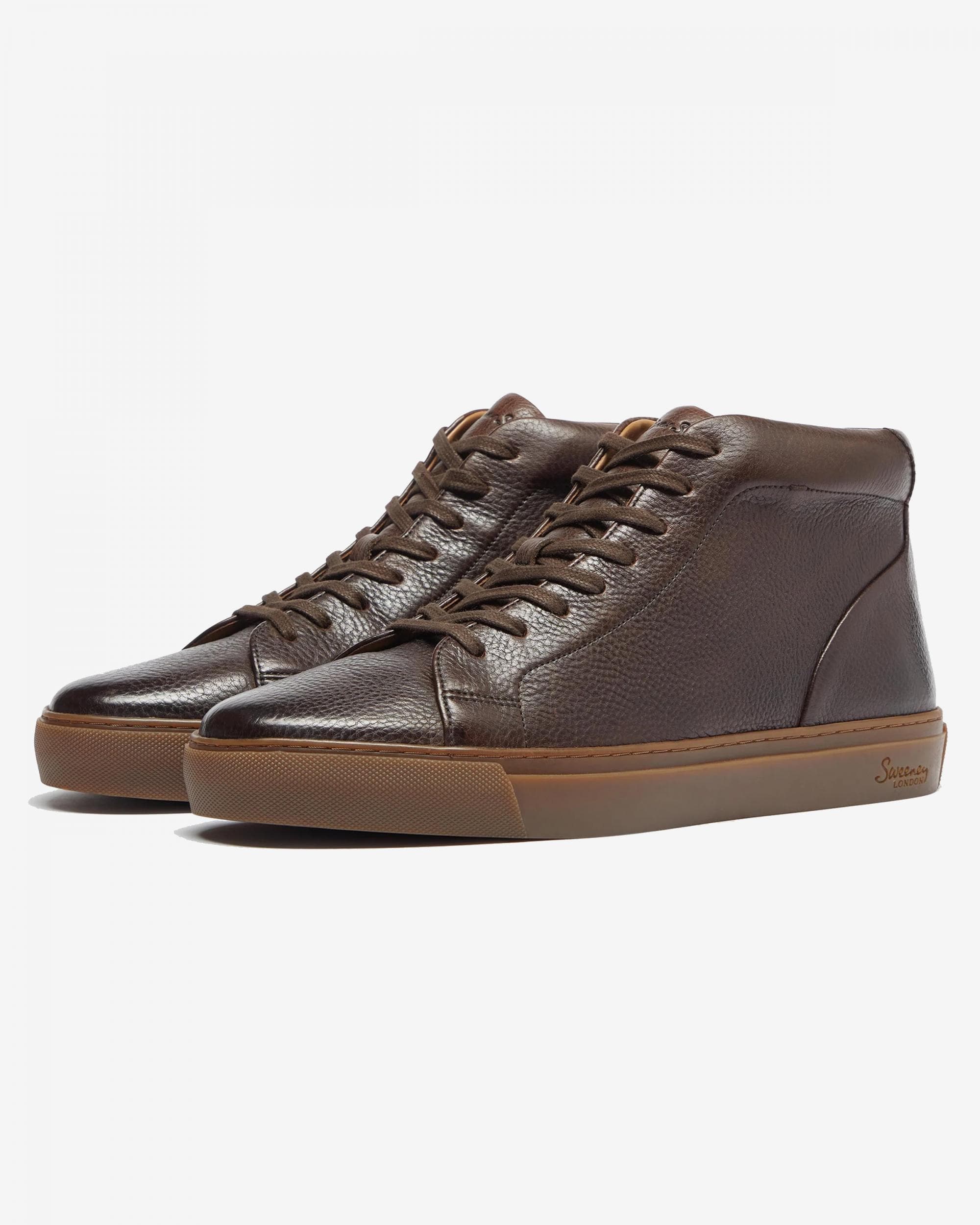 Oliver Sweeney Laxey Mens Soft-Milled Calf Leather Hi-Tops - Chocolate - Image 3