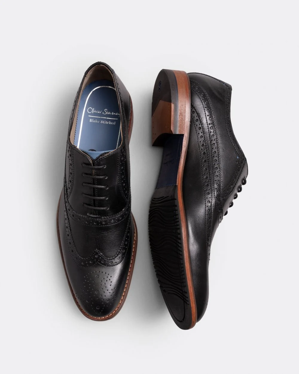 Oliver Sweeney Ledwell Mens Wing Tip Oxford Brogues - Black - Image 4
