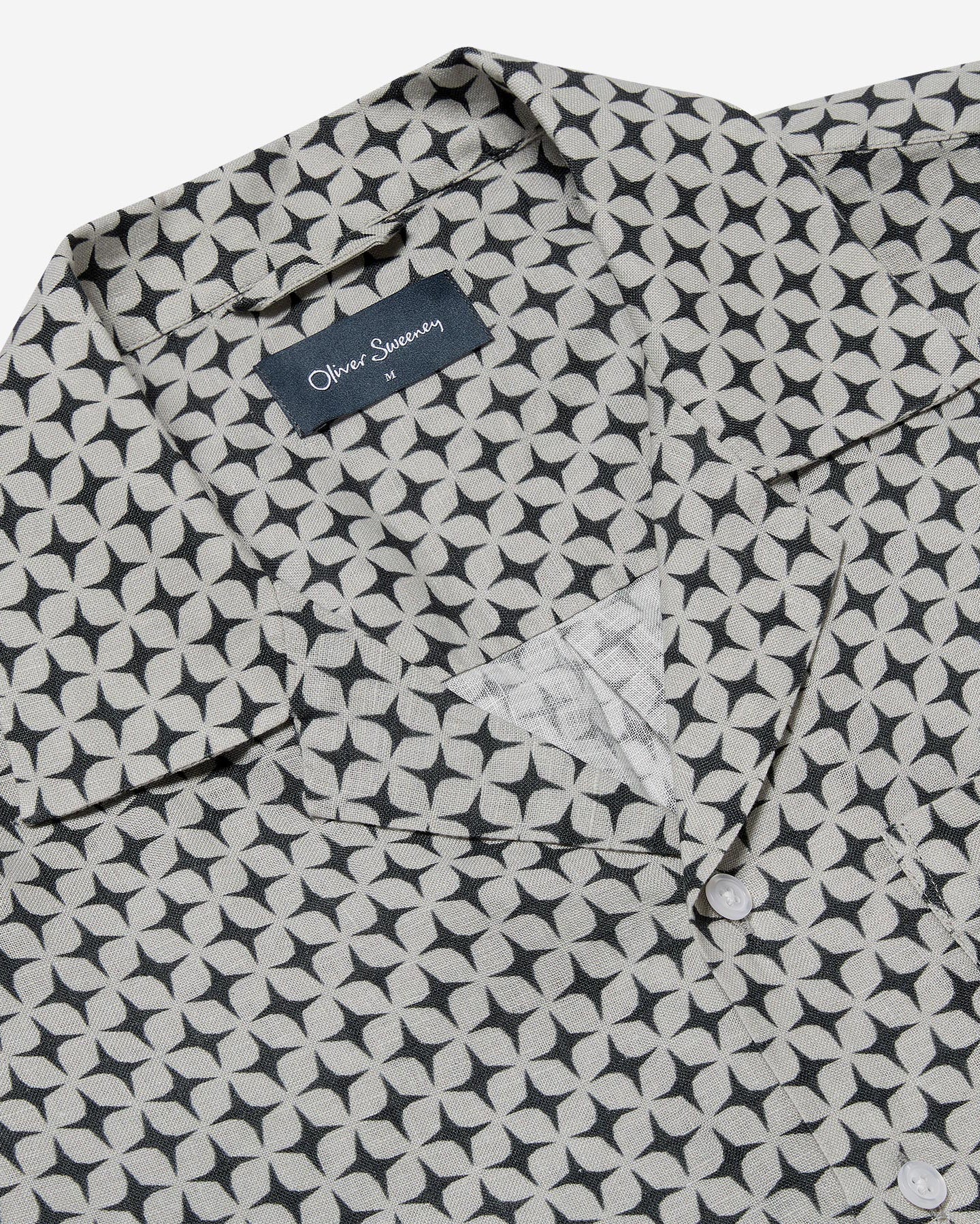 Oliver Sweeney Marvao Mens Linen Shirt - Blue - Image 4