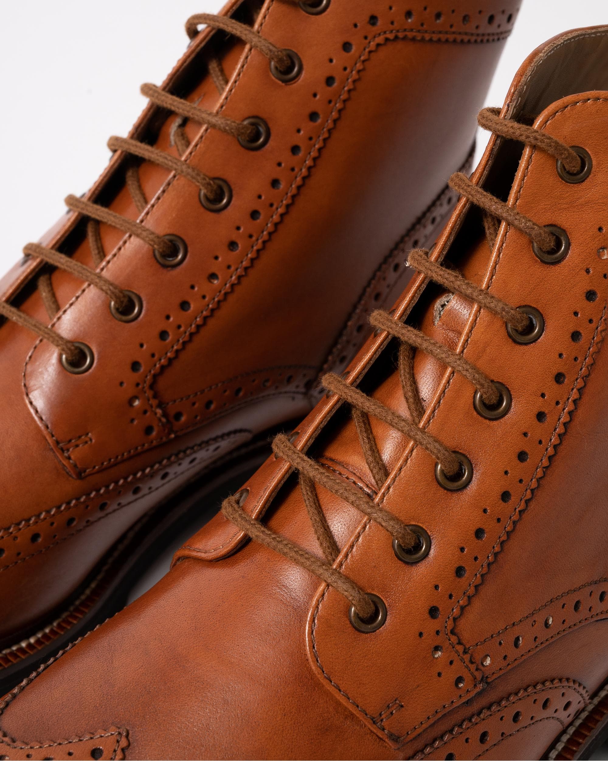 Oliver Sweeney Milbrook Mens Antiqued Leather Brogue Boots - Tan - Image 5