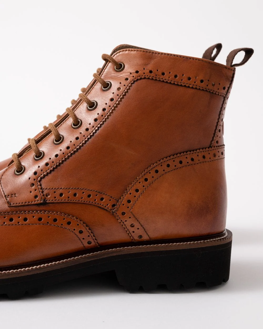 Oliver Sweeney Milbrook Mens Antiqued Leather Brogue Boots - Tan - Image 6