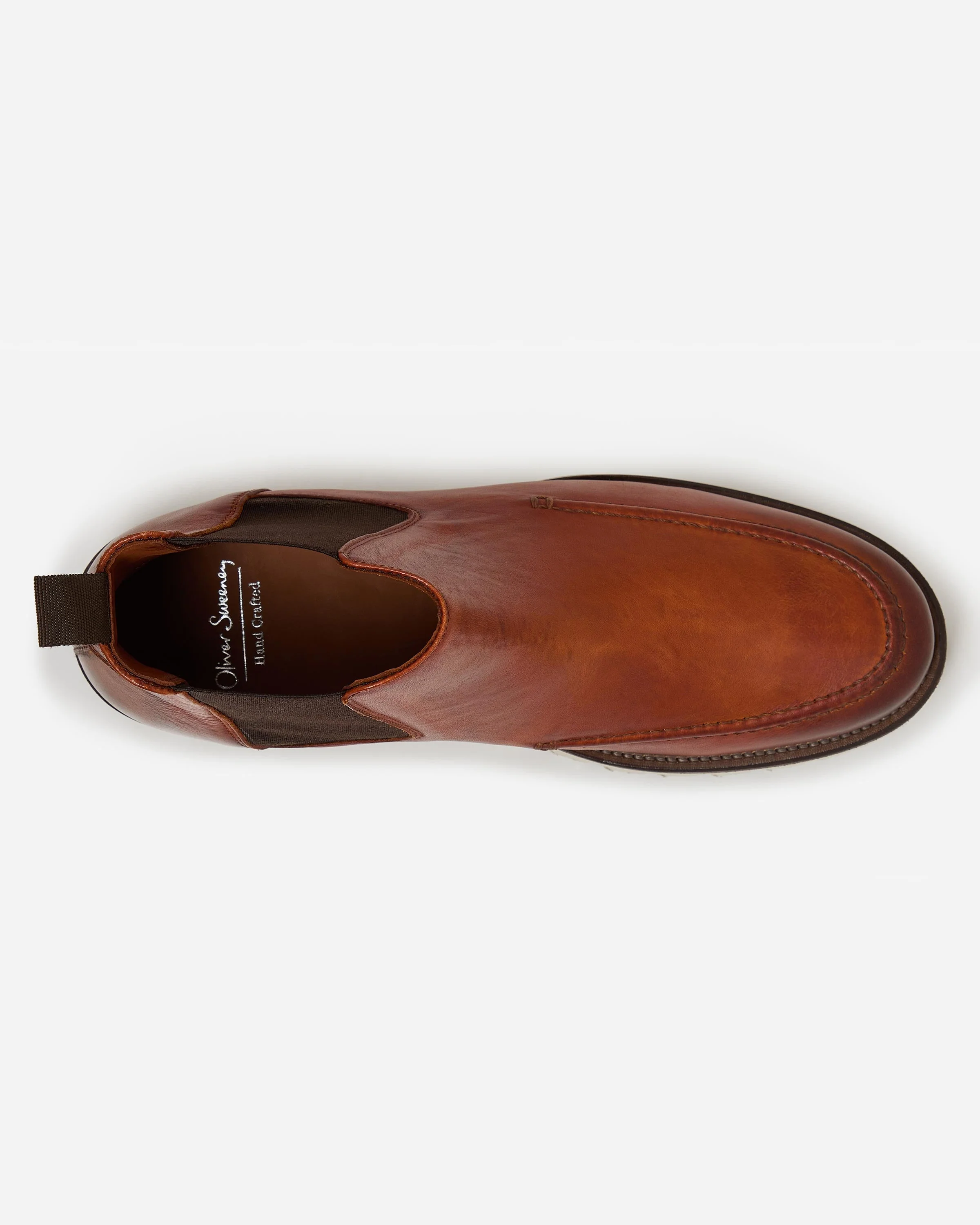Oliver Sweeney Monsaraz Mens Hand-Finished Calf Leather Chelsea Boots - Tan - Image 4