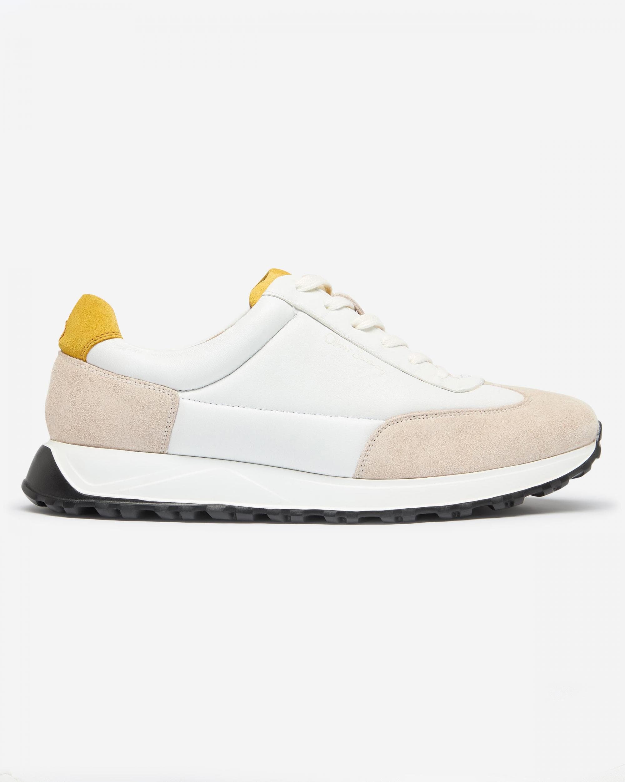 Oliver Sweeney Mylor Mens Nappa Leather & Suede Trainers - White - Image 2