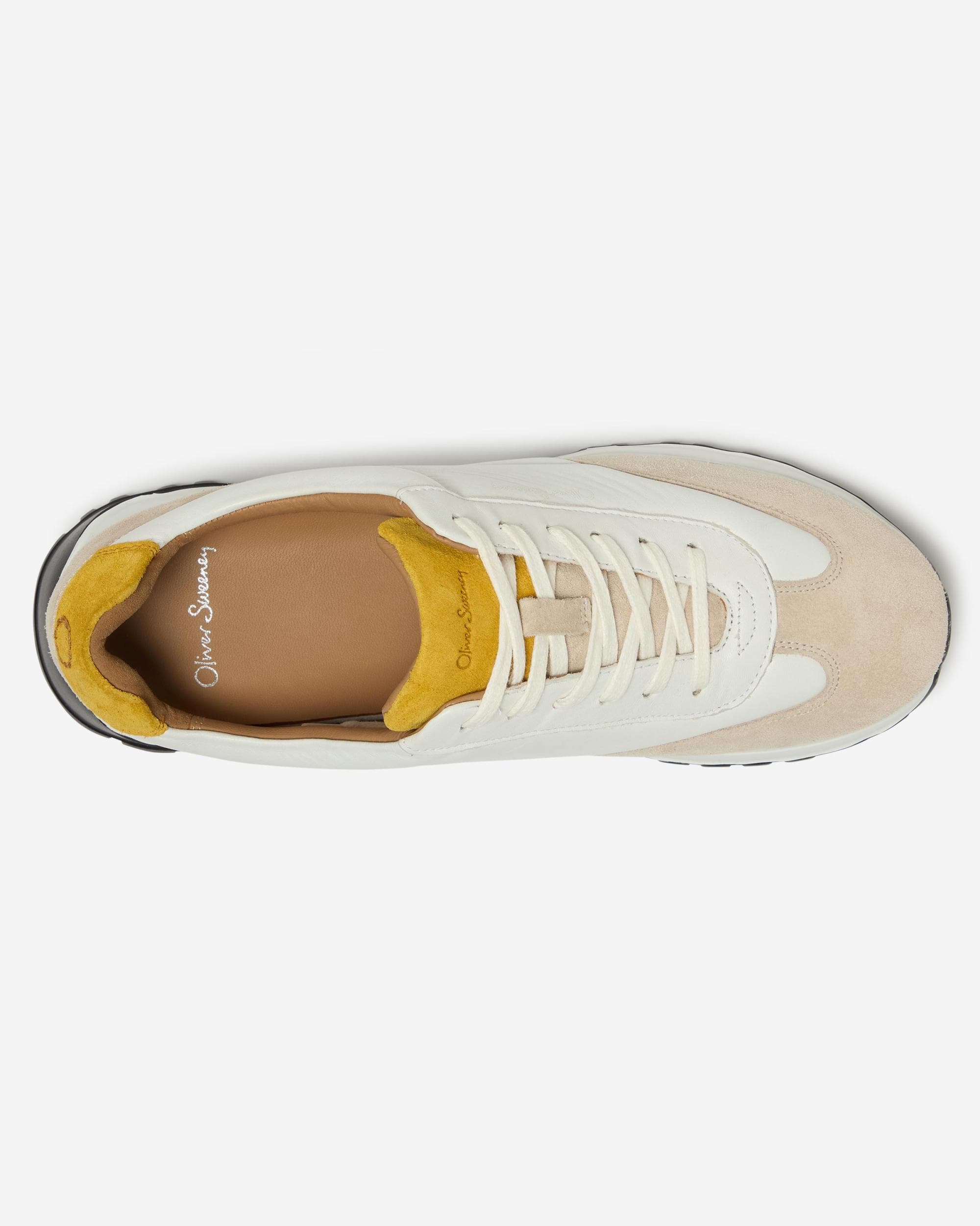 Oliver Sweeney Mylor Mens Nappa Leather & Suede Trainers - White - Image 4