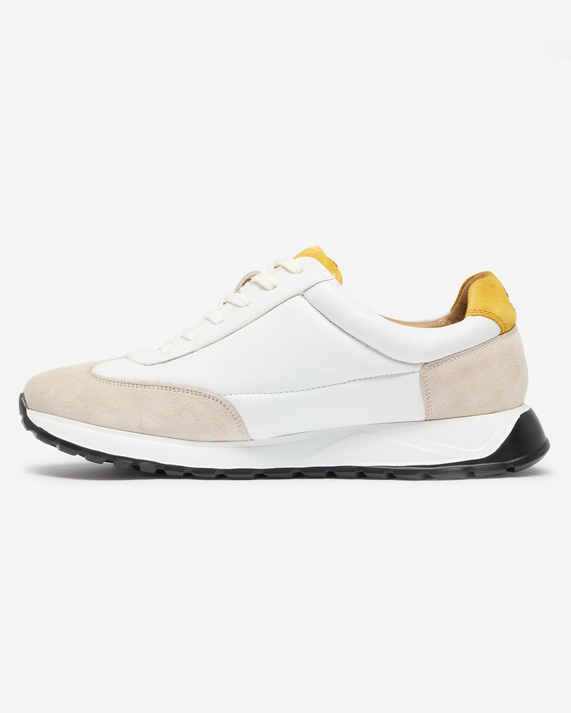 Oliver Sweeney Mylor Mens Nappa Leather & Suede Trainers - White - Image 5