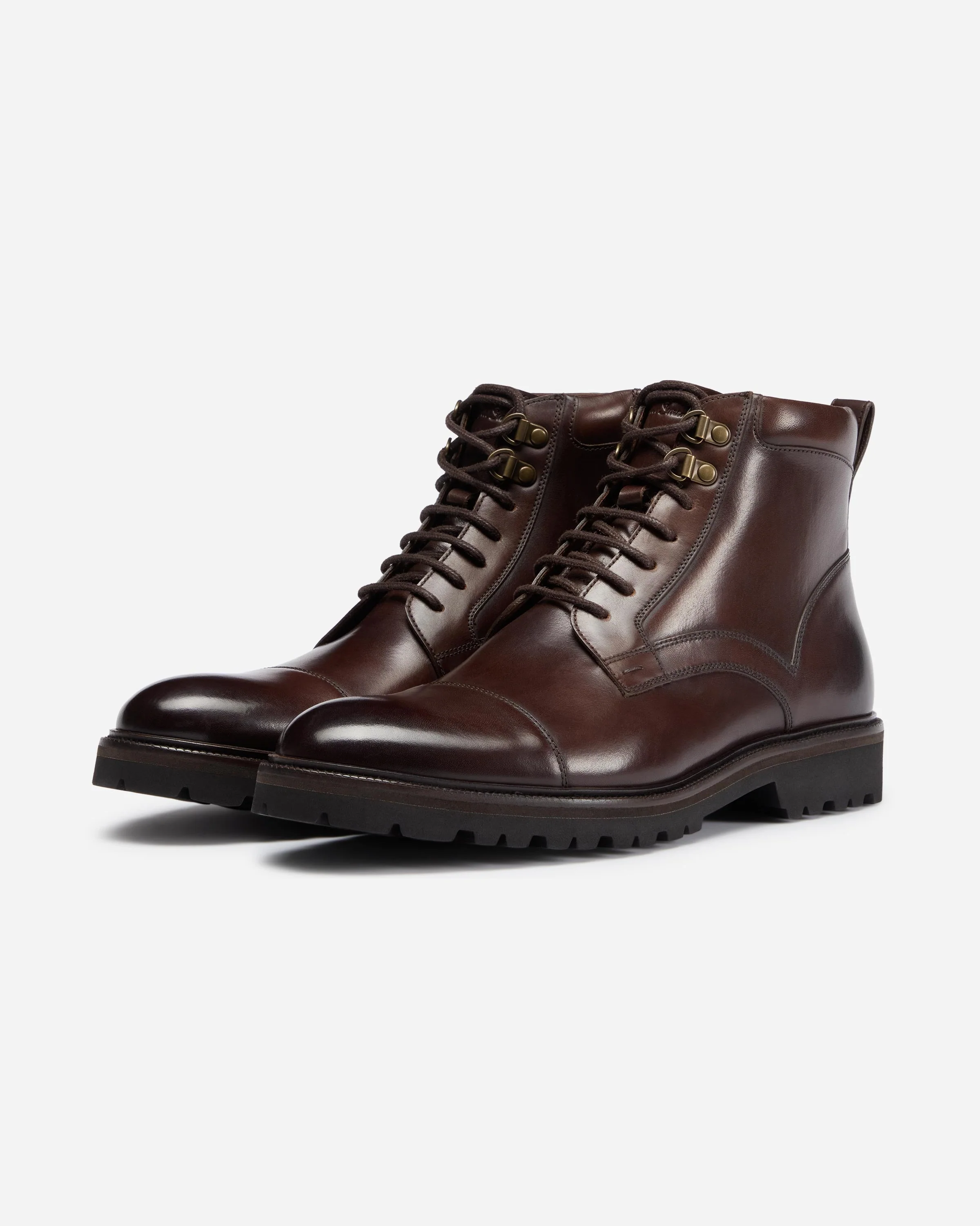 Oliver Sweeney Runcorn Mens Antiqued Calf Leather Brogue Boots - Brown - Image 2