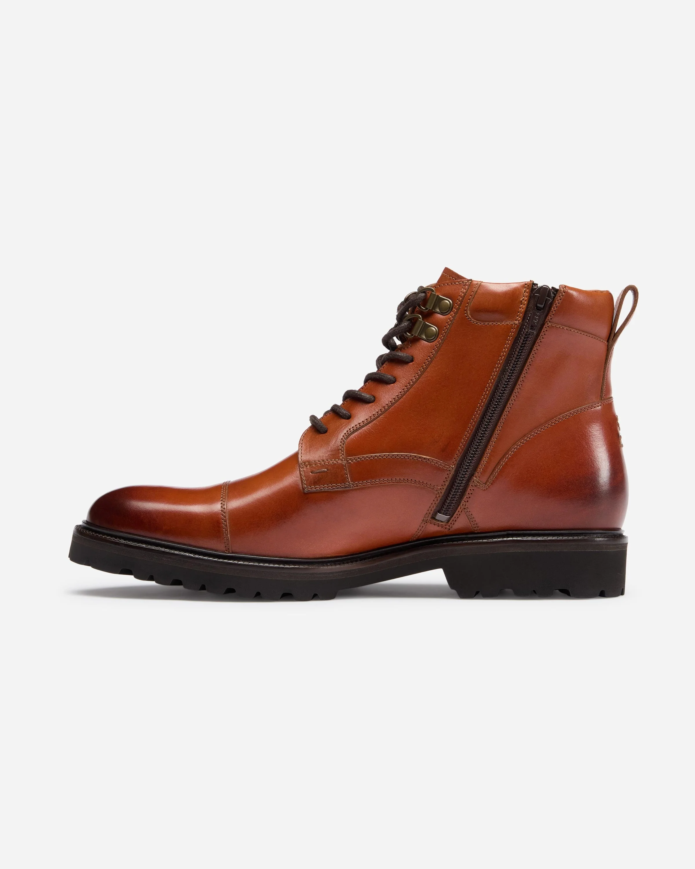 Oliver Sweeney Runcorn Mens Antiqued Calf Leather Brogue Boots - Tan - Image 5