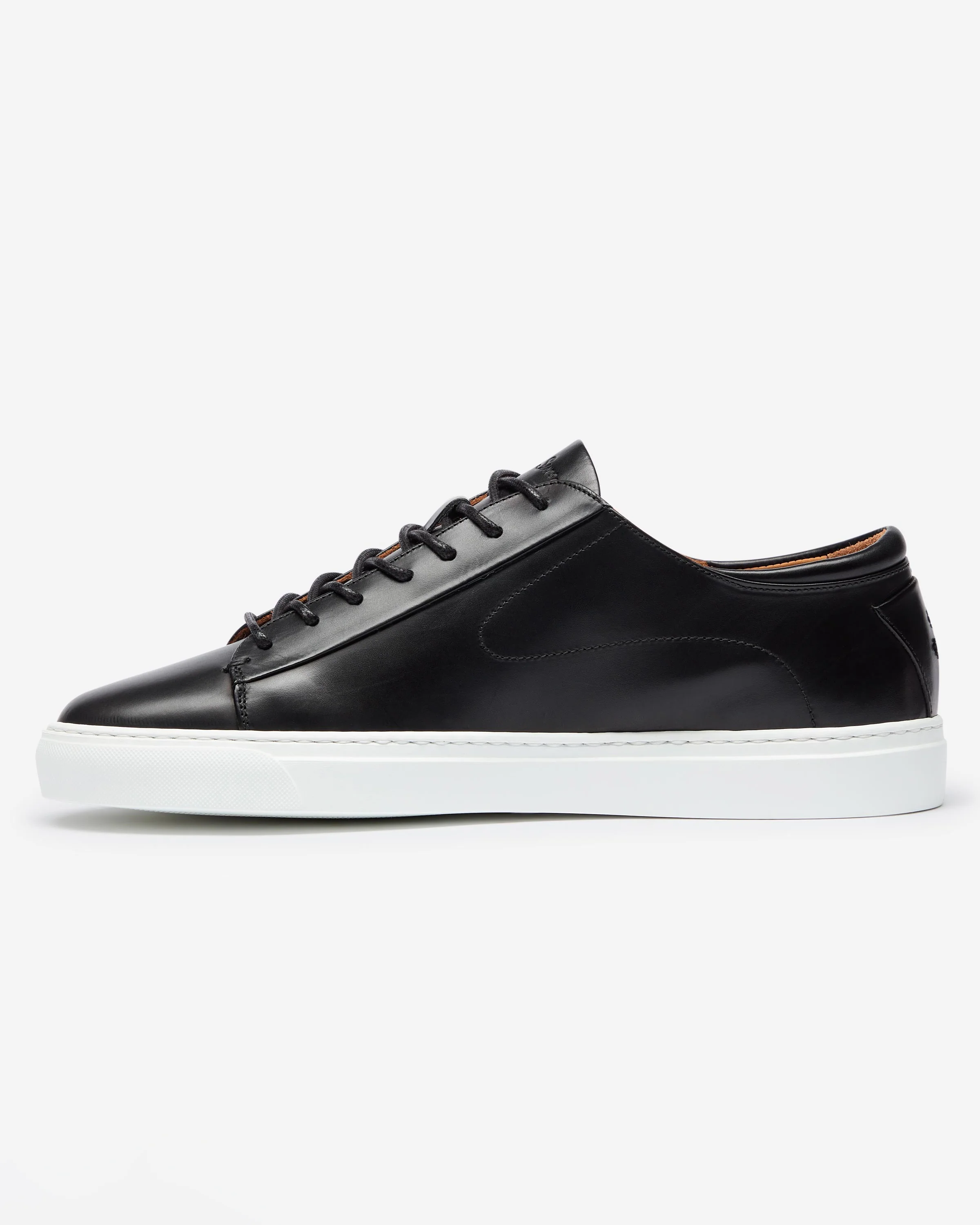 Oliver Sweeney Sirolo Mens Calf Leather Lightweight Trainers - Black/White - Image 2