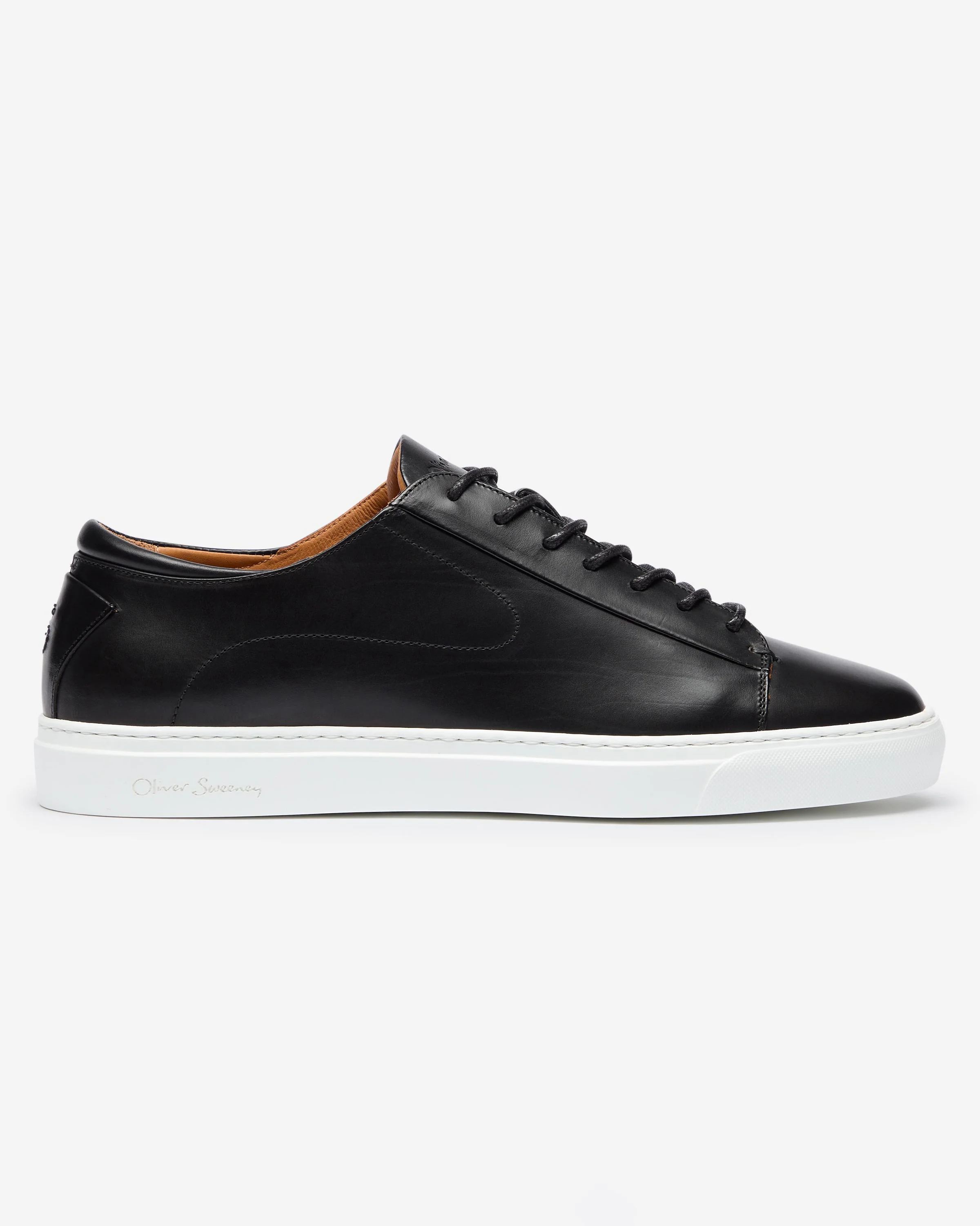 Oliver Sweeney Sirolo Mens Calf Leather Lightweight Trainers - Black/White - Image 3