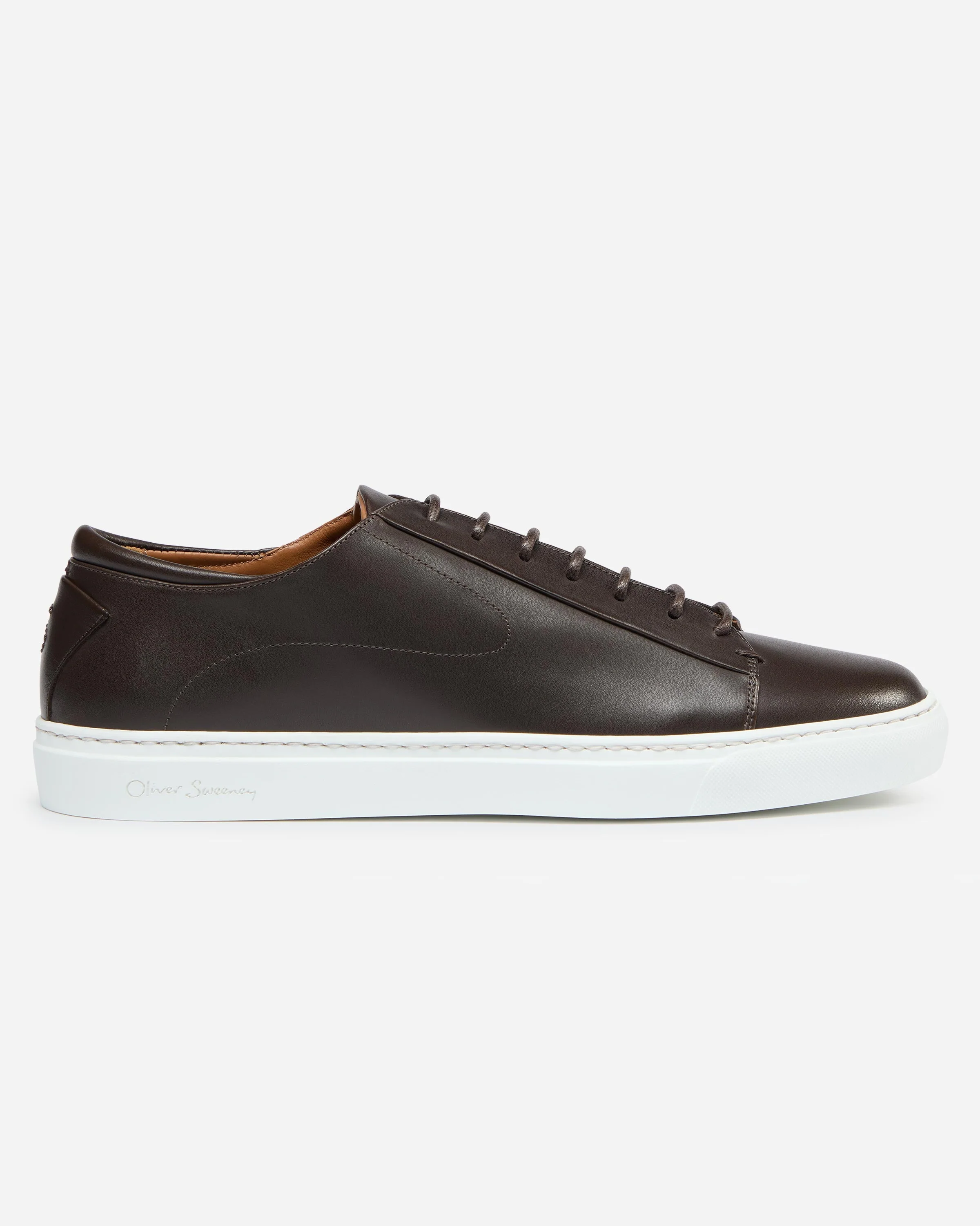 Oliver Sweeney Sirolo Mens Calf Leather Lightweight Trainers - Dark Brown - Image 3