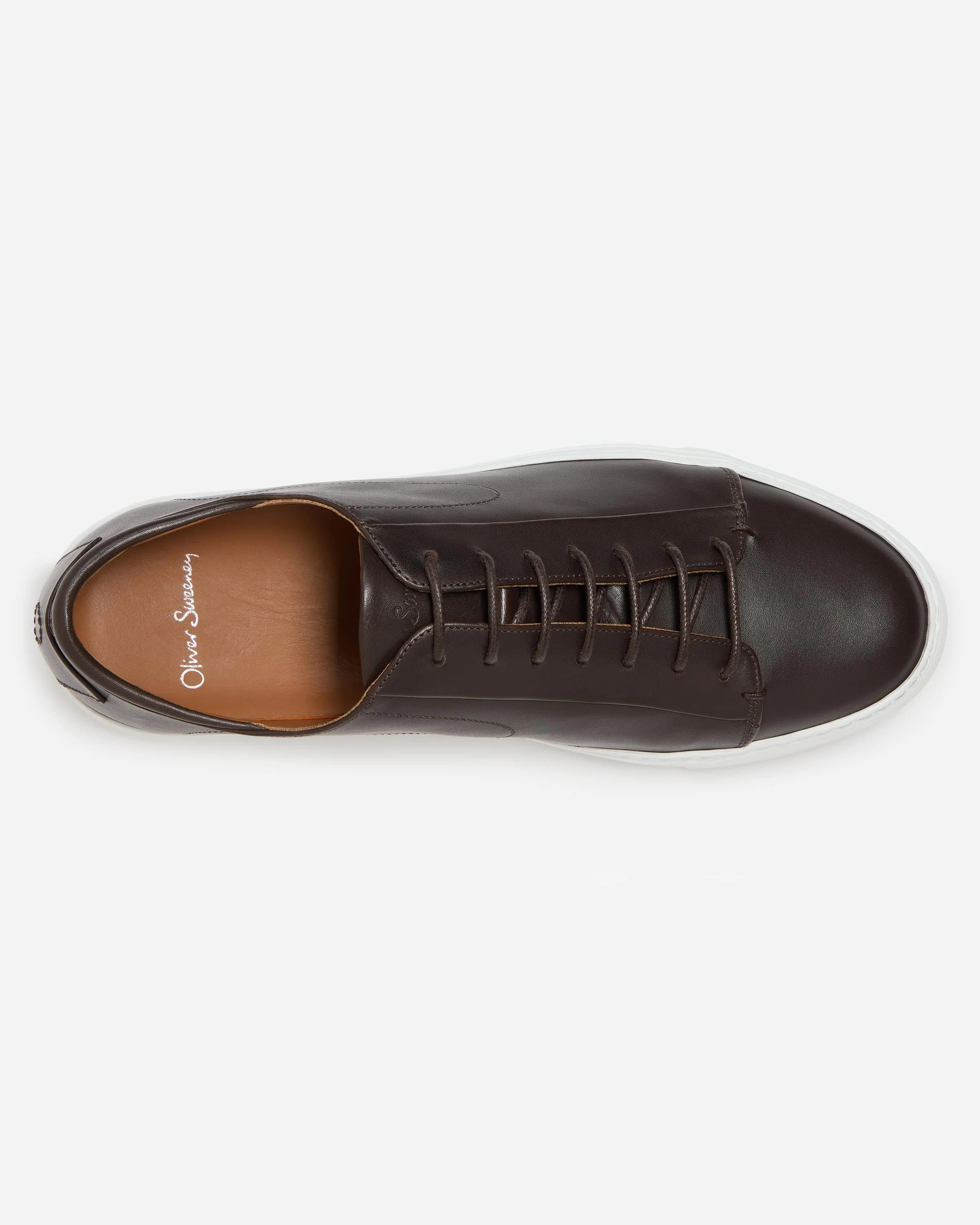 Oliver Sweeney Sirolo Mens Calf Leather Lightweight Trainers - Dark Brown - Image 5