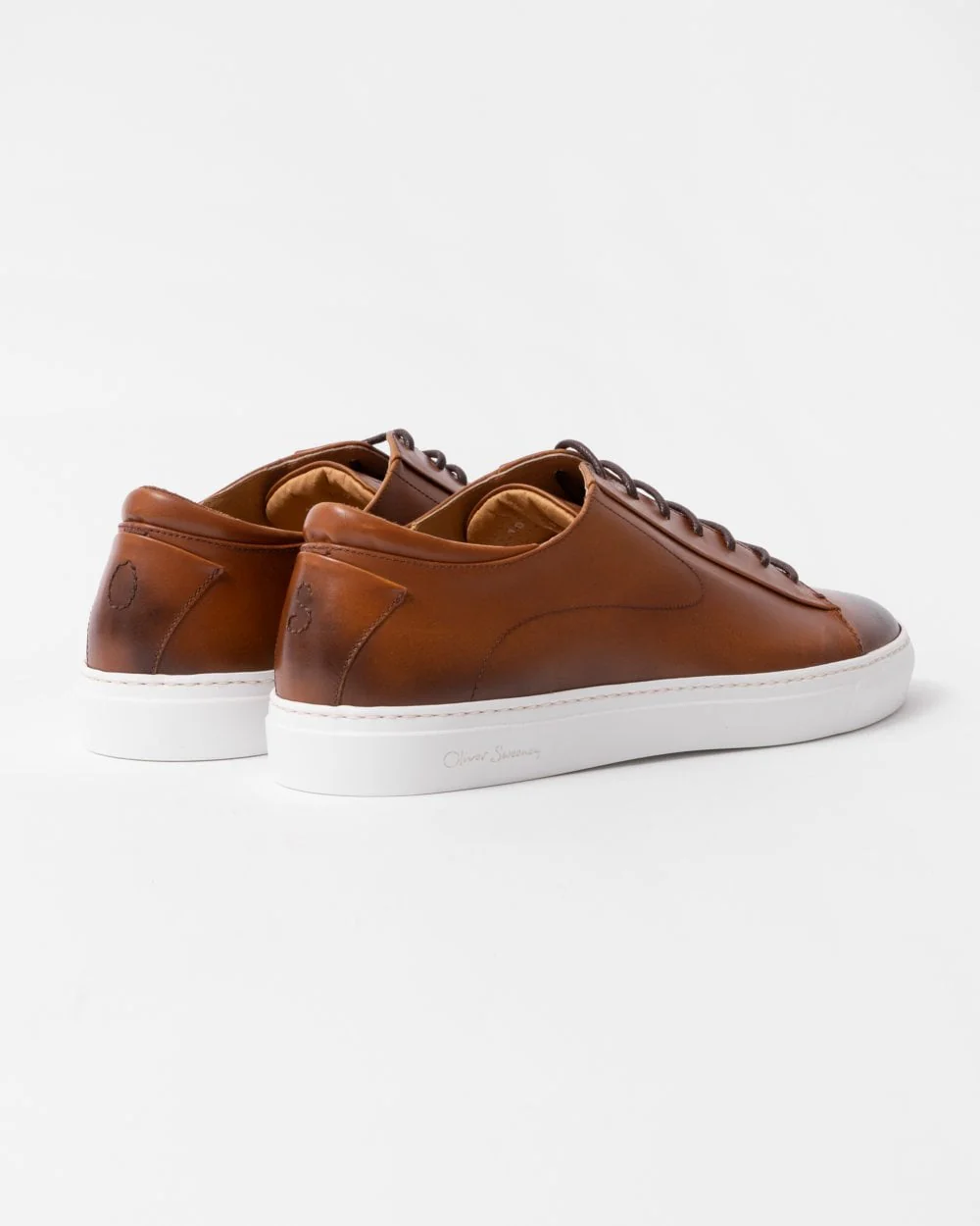 Oliver Sweeney Sirolo Mens Calf Leather Lightweight Trainers - Tan - Image 2